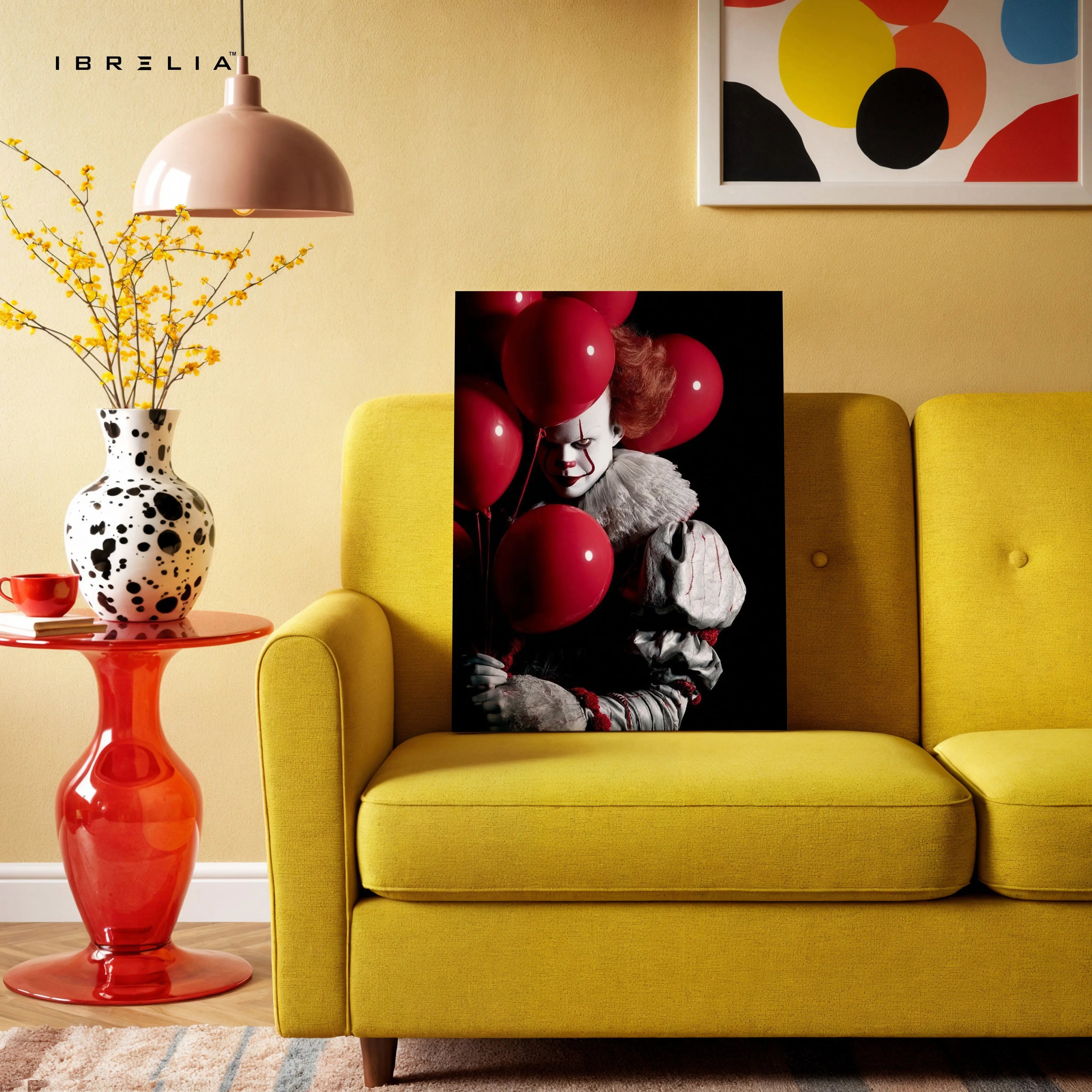 Crimson Balloon Whisper – Dark Cinematic Horror Portrait | 4K Ultra Wrap Frame Wall Art in Pakistan | IBRELIA™ IBRELIA