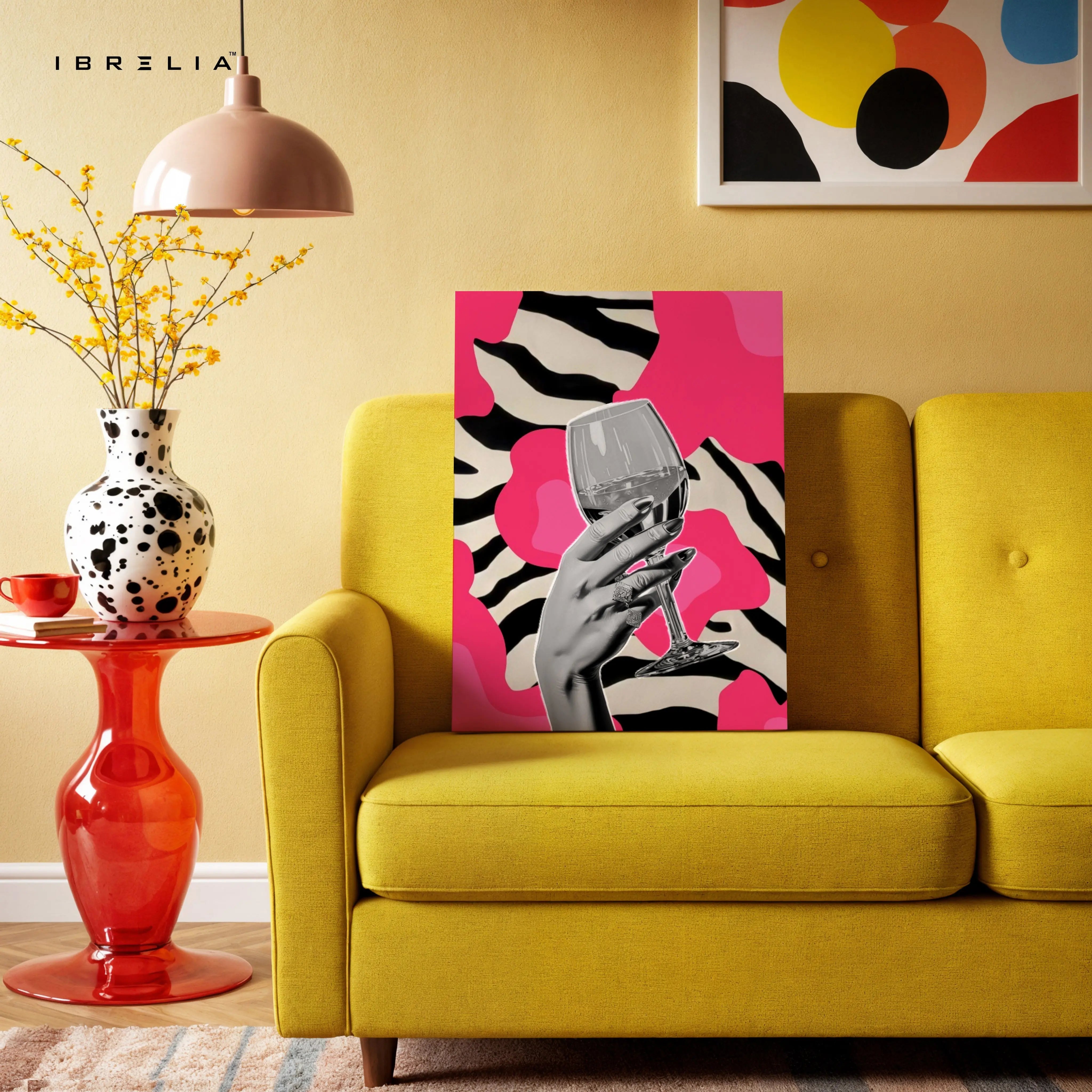 Pink Zebra Wine Glam Art – 4K Ultra Wrap Frame Wall Art in Pakistan | IBRELIA™ IBRELIA