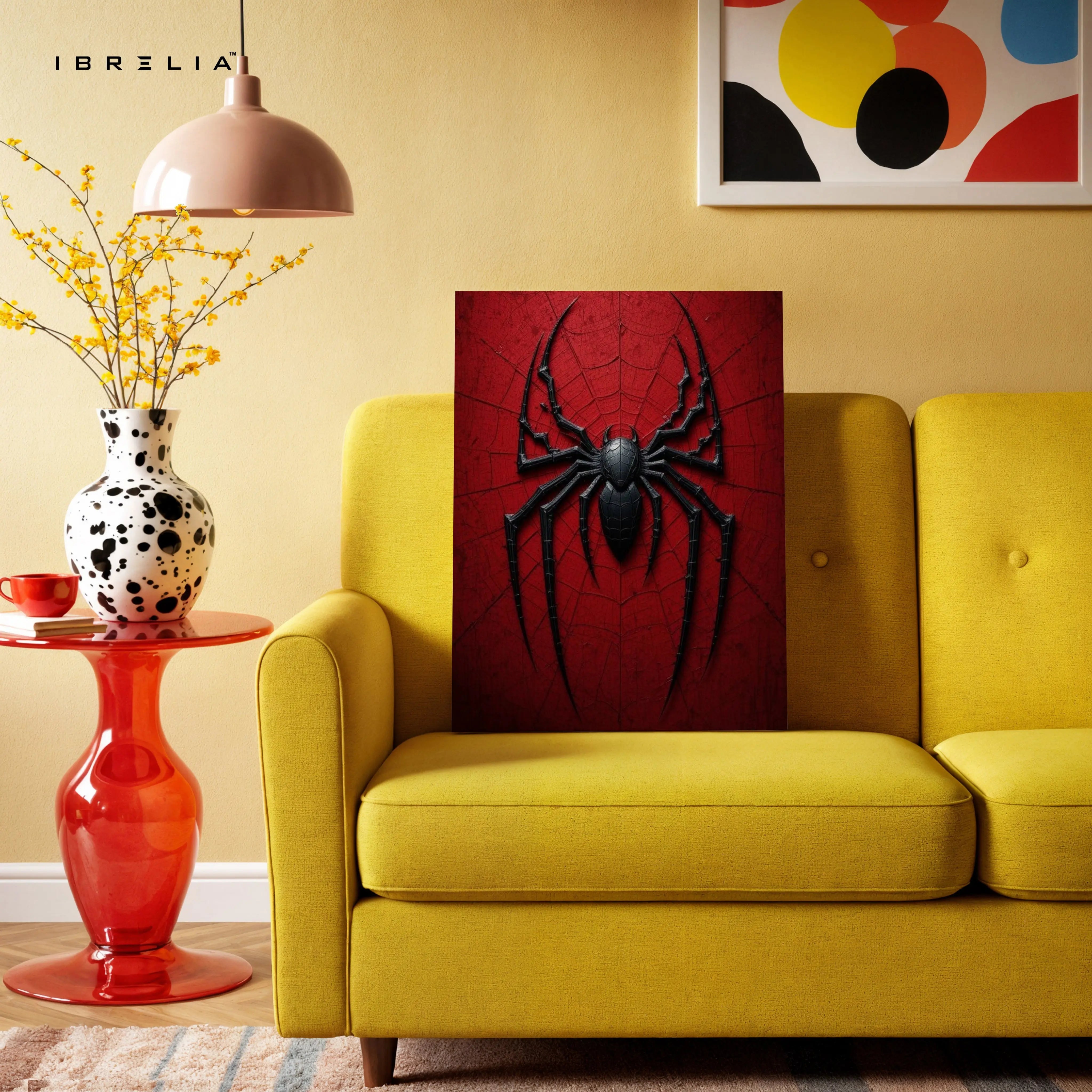 Crimson Arachnid Emblem Art – 4K Ultra Wrap Frame Wall Art in Pakistan | IBRELIA™ IBRELIA