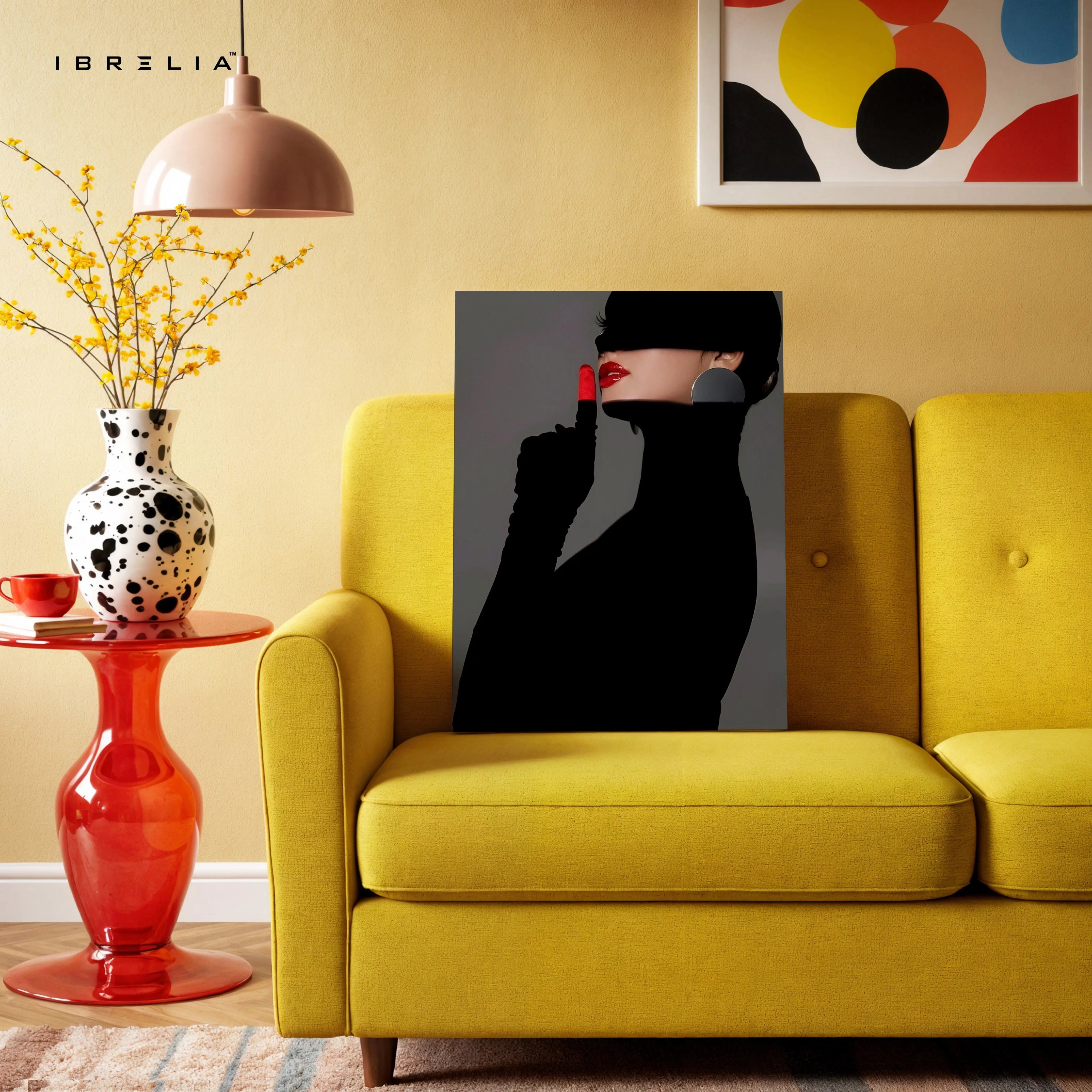 Midnight Red Lips Noir Art – 4K Ultra Wrap Frame Wall Art in Pakistan | IBRELIA™ IBRELIA