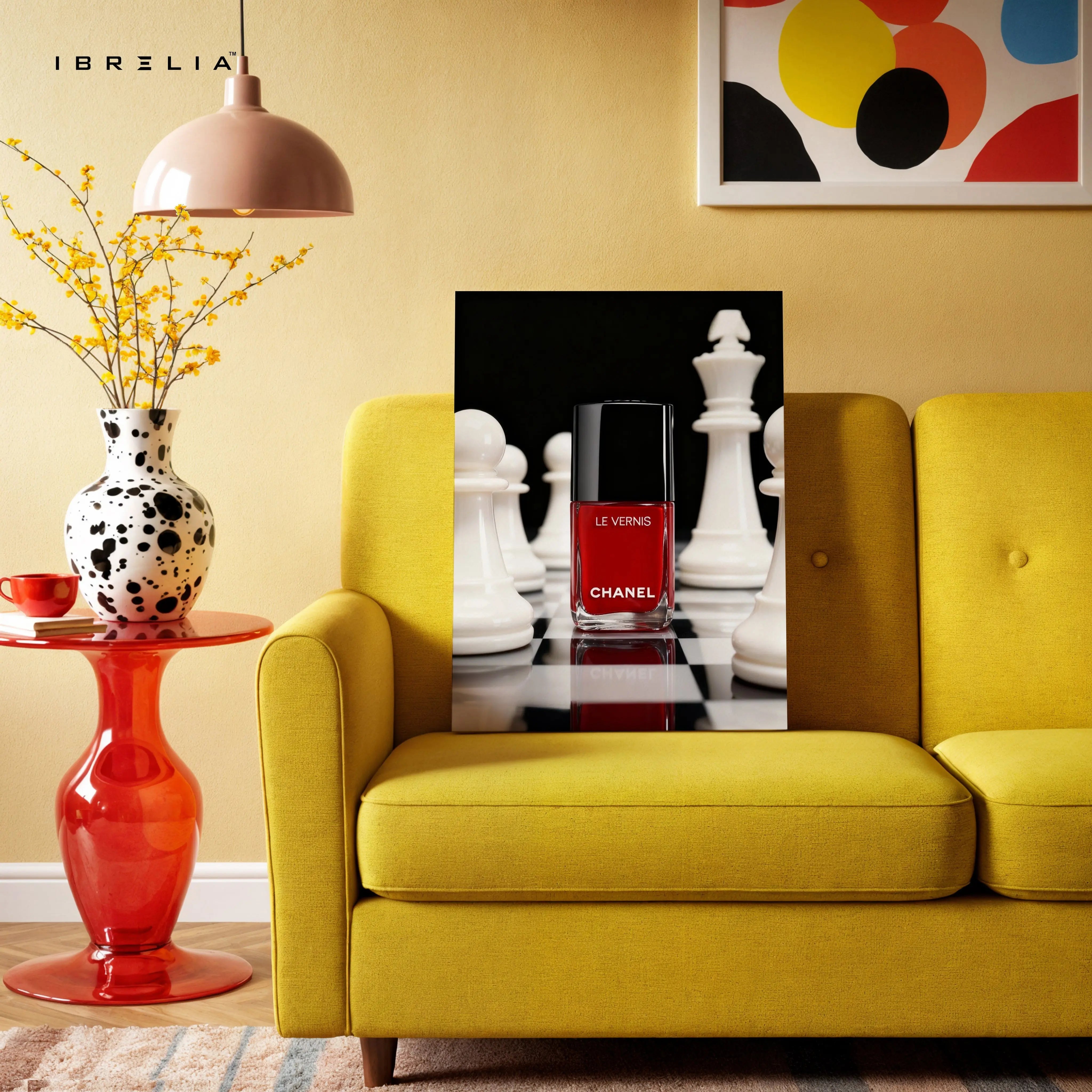 Red Nail Polish Power Chess Art – 4K Ultra Wrap Frame Wall Art in Pakistan | IBRELIA™ IBRELIA