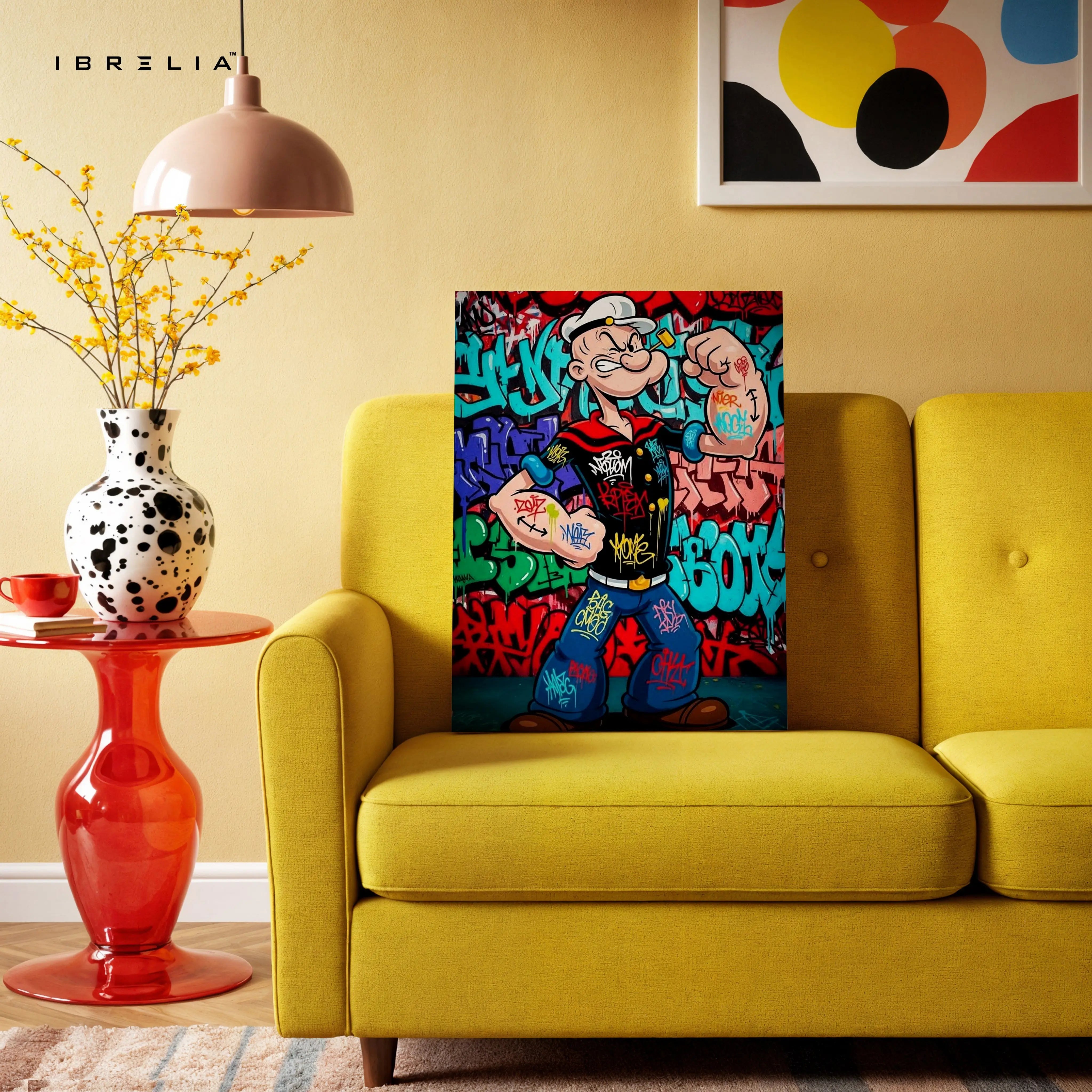 Popeye Street Power Graffiti Art – Urban Muscle Pop Art | 4K Ultra Wrap Frame Wall Art in Pakistan | IBRELIA™ IBRELIA