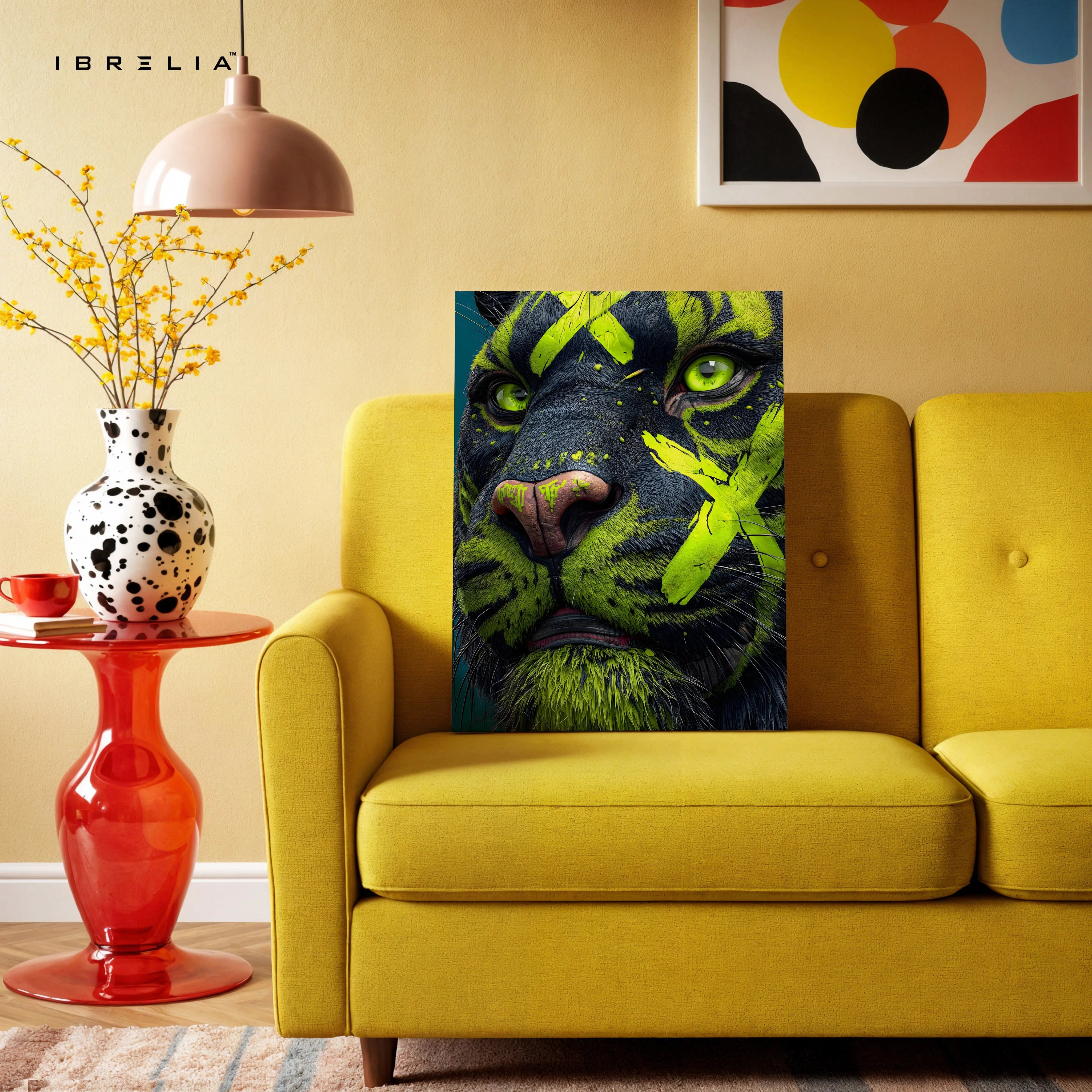 Neon Panther Close-Up Pop Art – 4K Ultra Wrap Frame Wall Art in Pakistan | IBRELIA™ IBRELIA