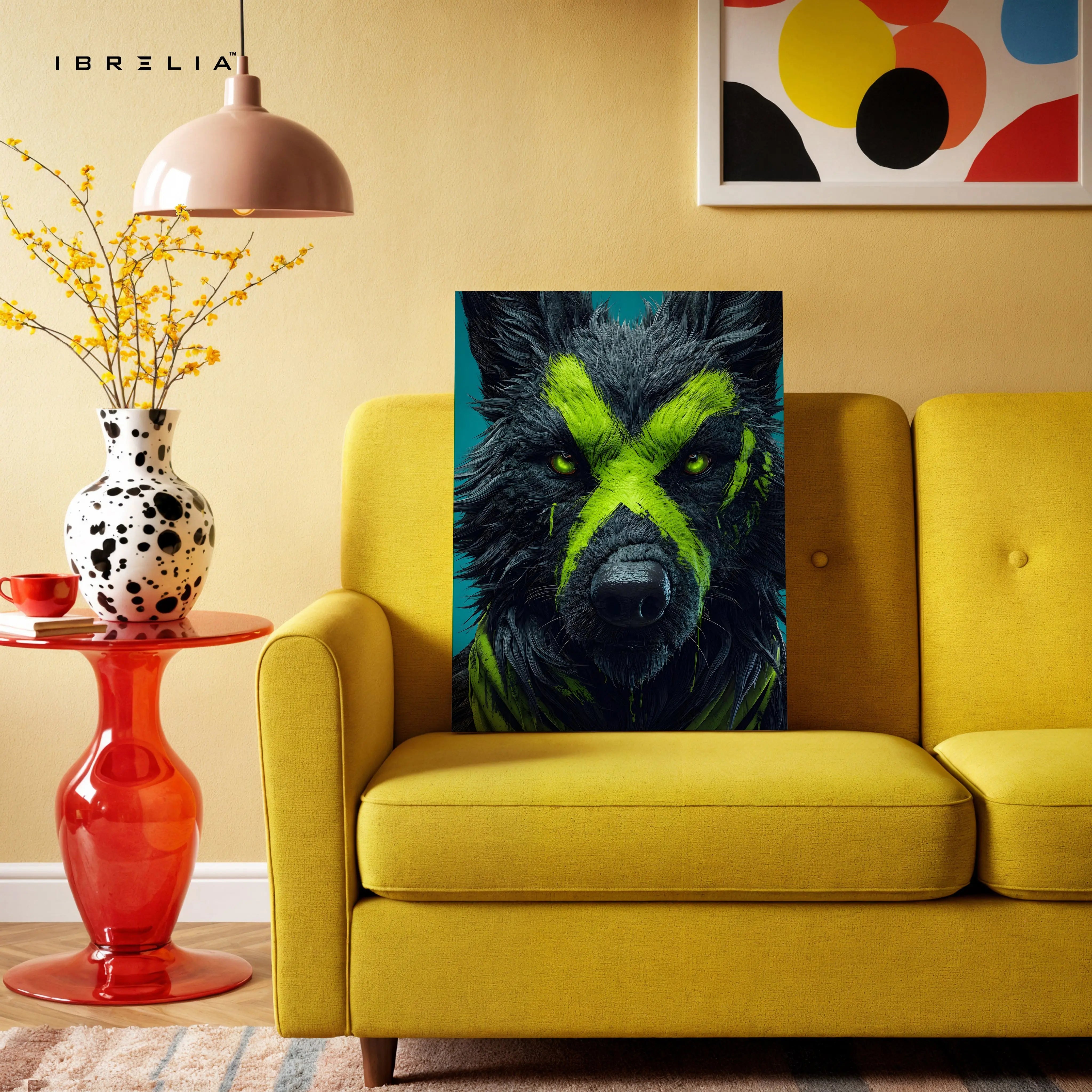 Neon Wolf X Mark Pop Art – 4K Ultra Wrap Frame Wall Art in Pakistan | IBRELIA™ IBRELIA