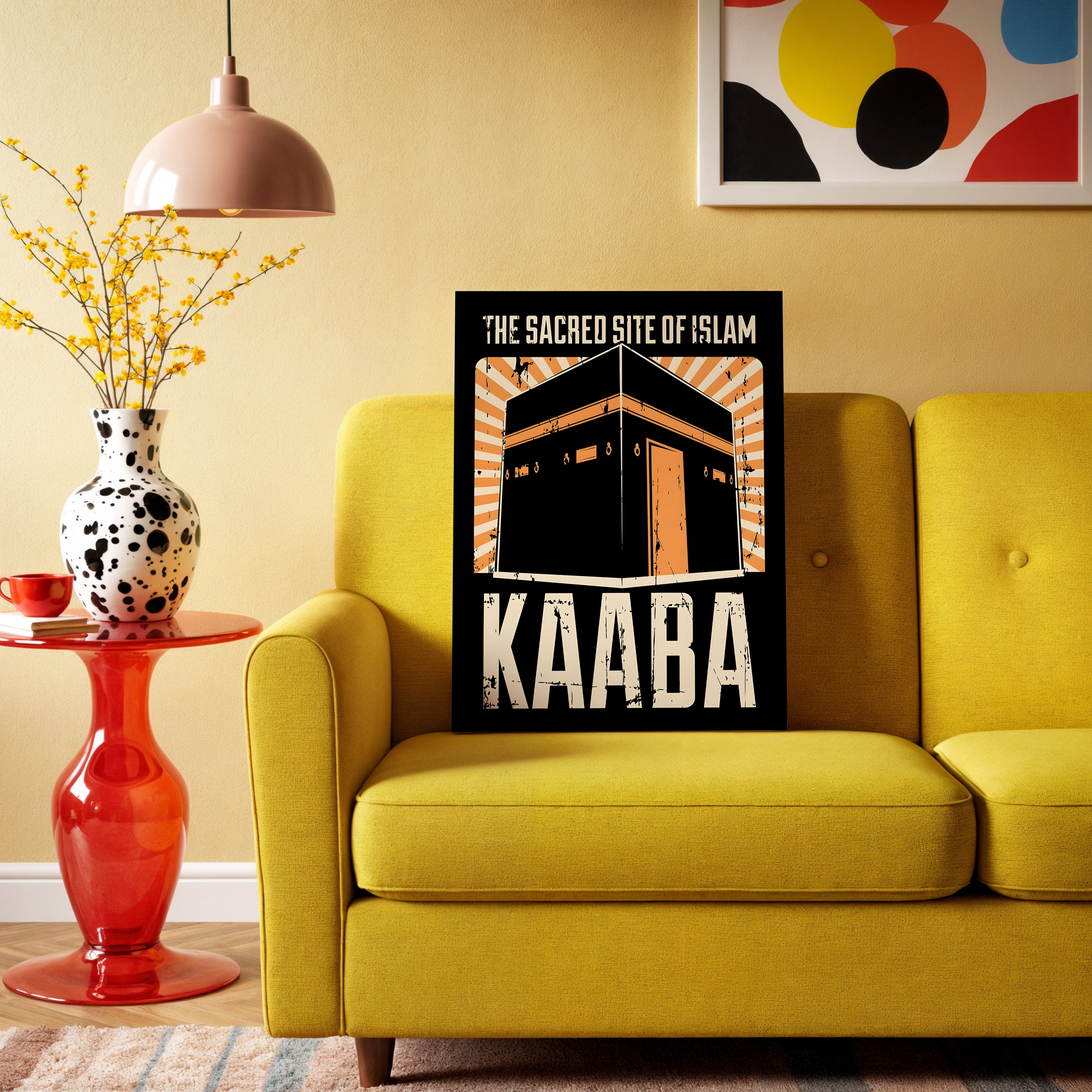 The Sacred Site of Islam – Kaaba Vintage Poster Art | 4K Ultra Wrap Frame Wall Art in Pakistan | IBRELIA™