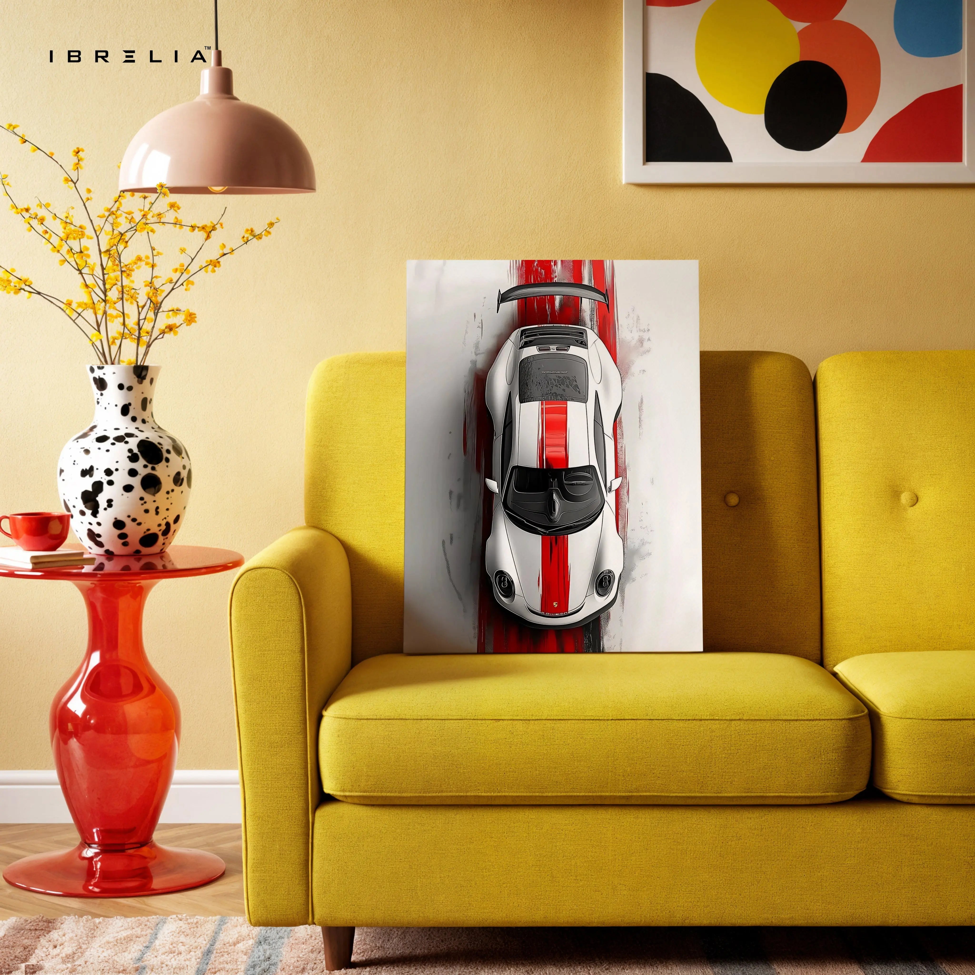Precision Velocity – Top View Supercar Racing Art | 4K Ultra Wrap Frame Wall Art in Pakistan | IBRELIA™ IBRELIA