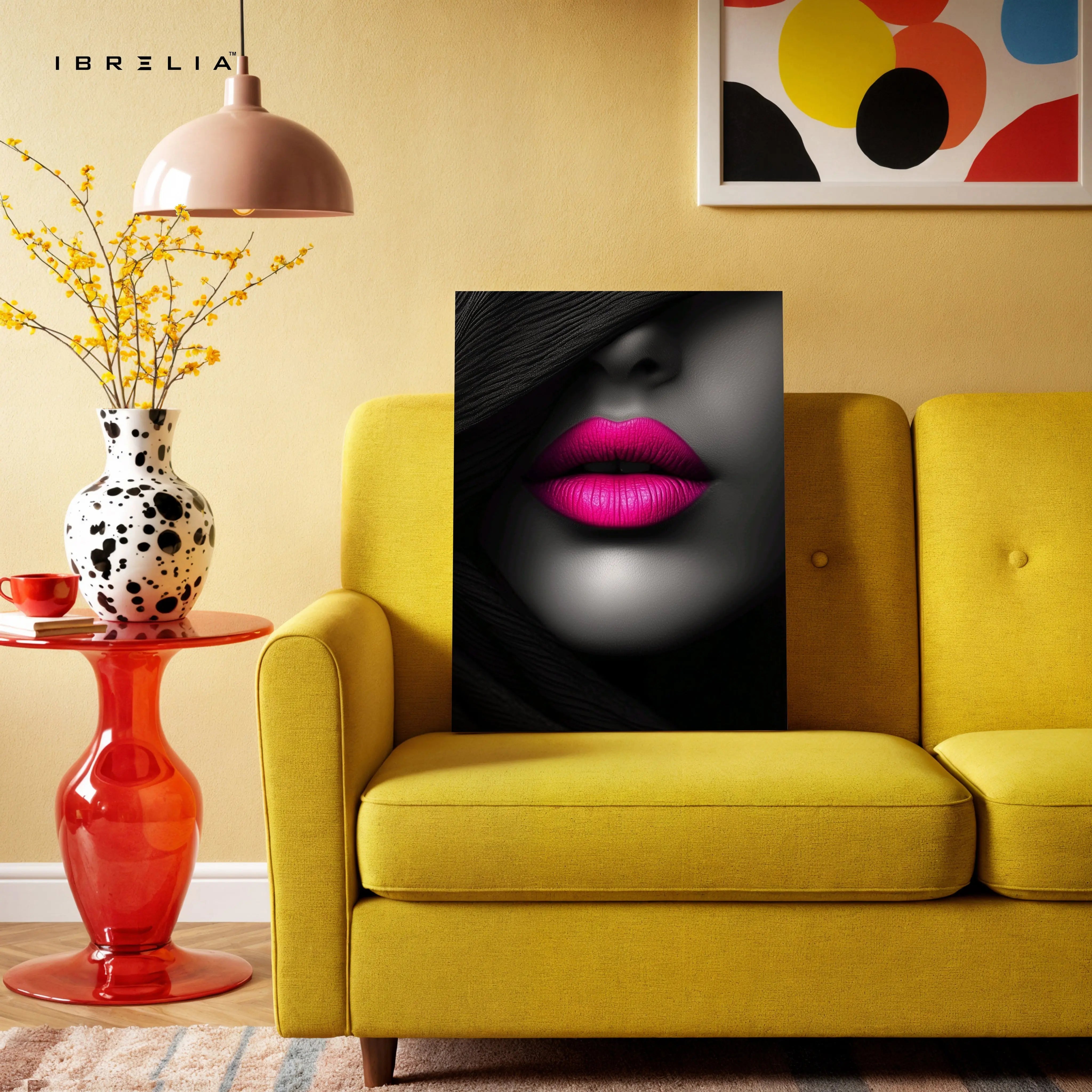 Midnight Pink Lips Art – 4K Ultra Wrap Frame Wall Art in Pakistan | IBRELIA™ IBRELIA