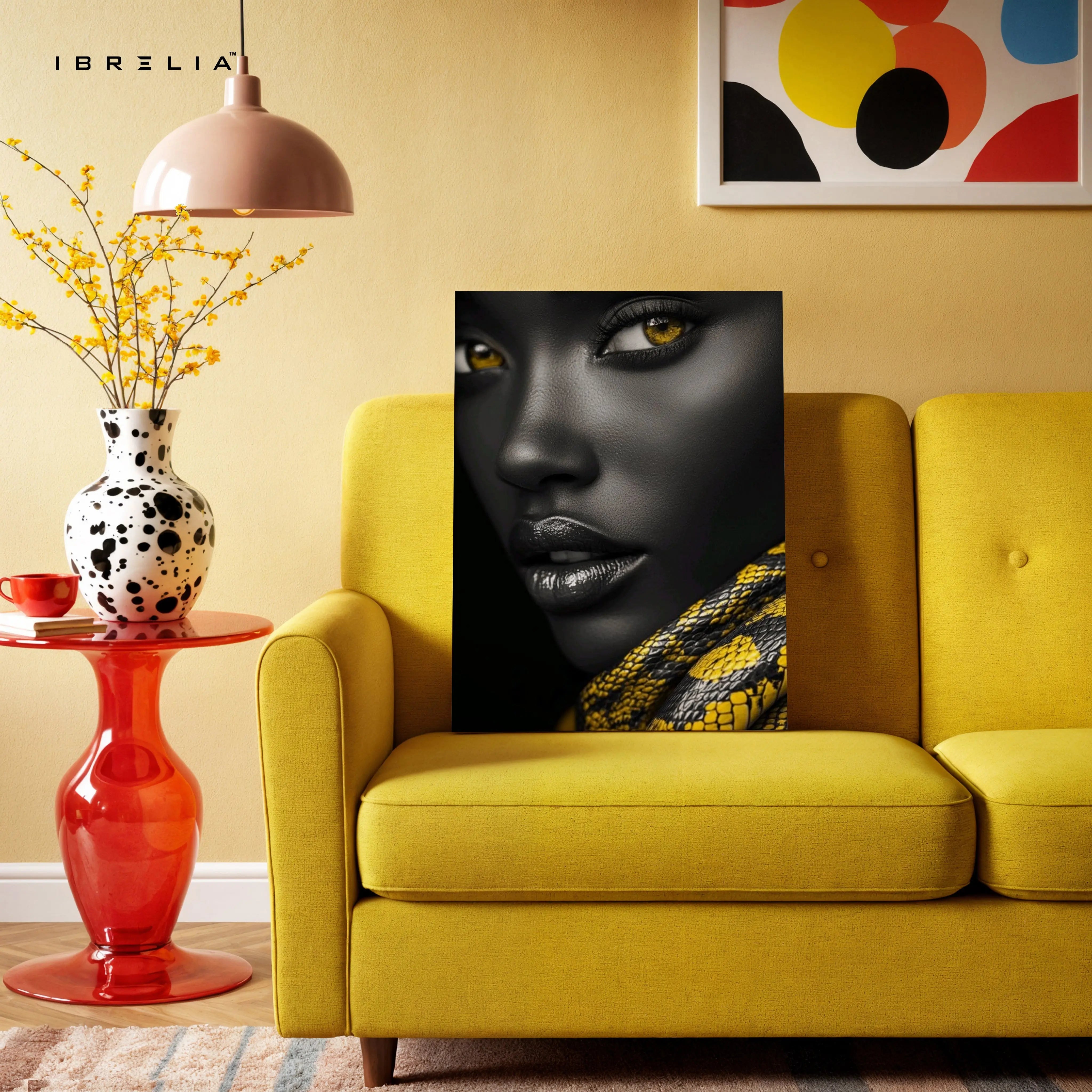 Golden Serpent Gaze Portrait – 4K Ultra Wrap Frame Wall Art in Pakistan | IBRELIA™ IBRELIA