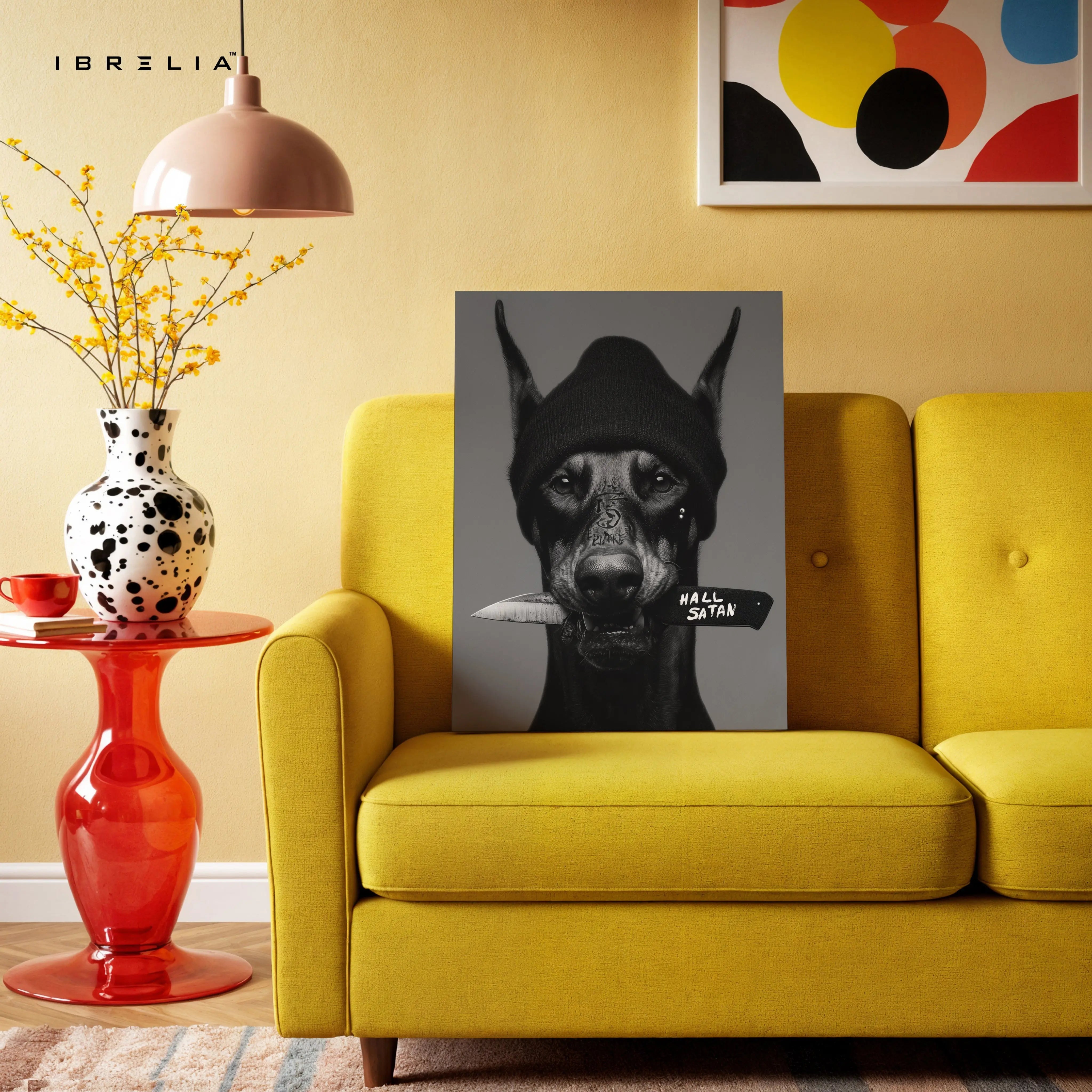 Dark Doberman Street Art – 4K Ultra Wrap Frame Wall Art in Pakistan | IBRELIA™ IBRELIA