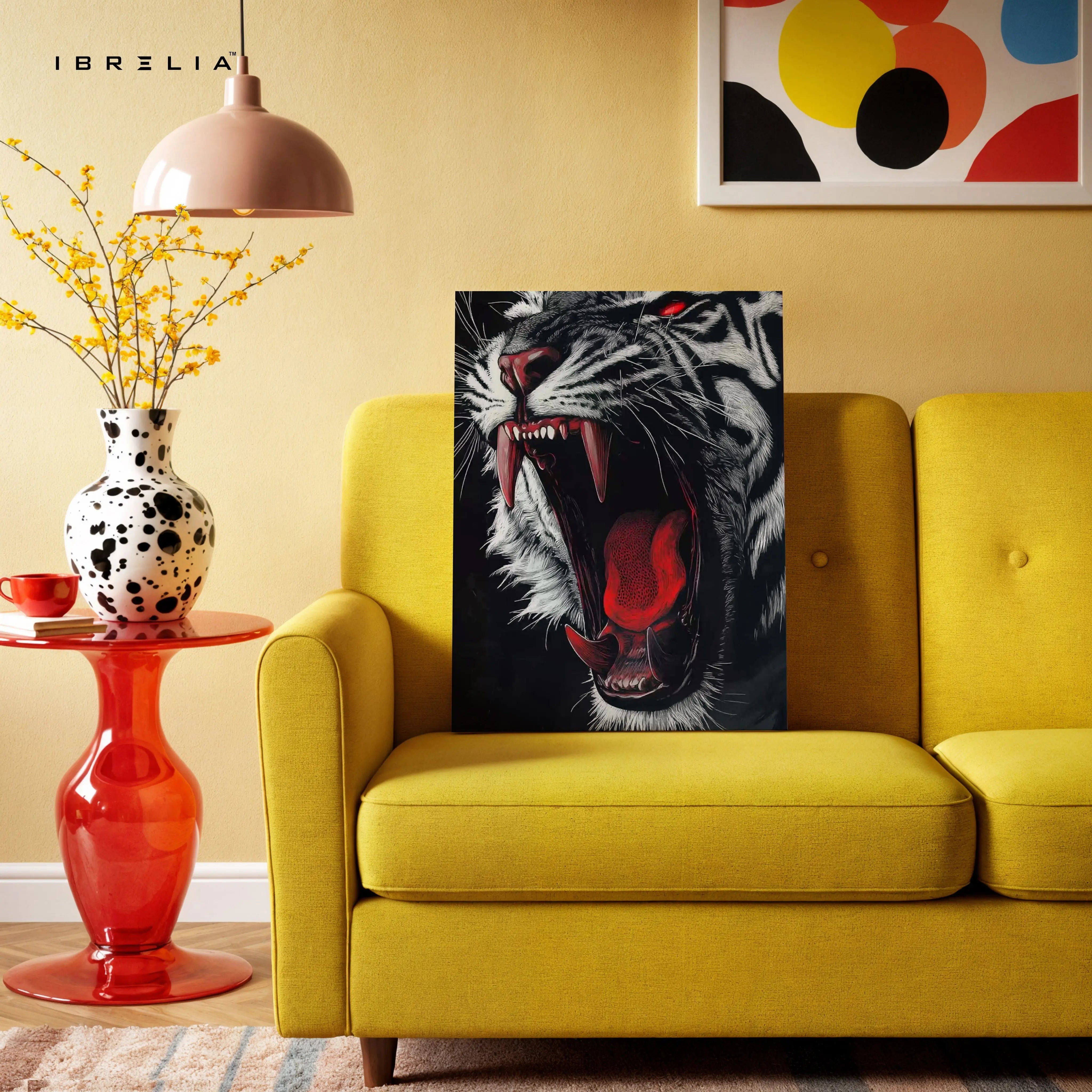 Savage Tiger Roar Dark Art – 4K Ultra Wrap Frame Wall Art in Pakistan | IBRELIA™ IBRELIA