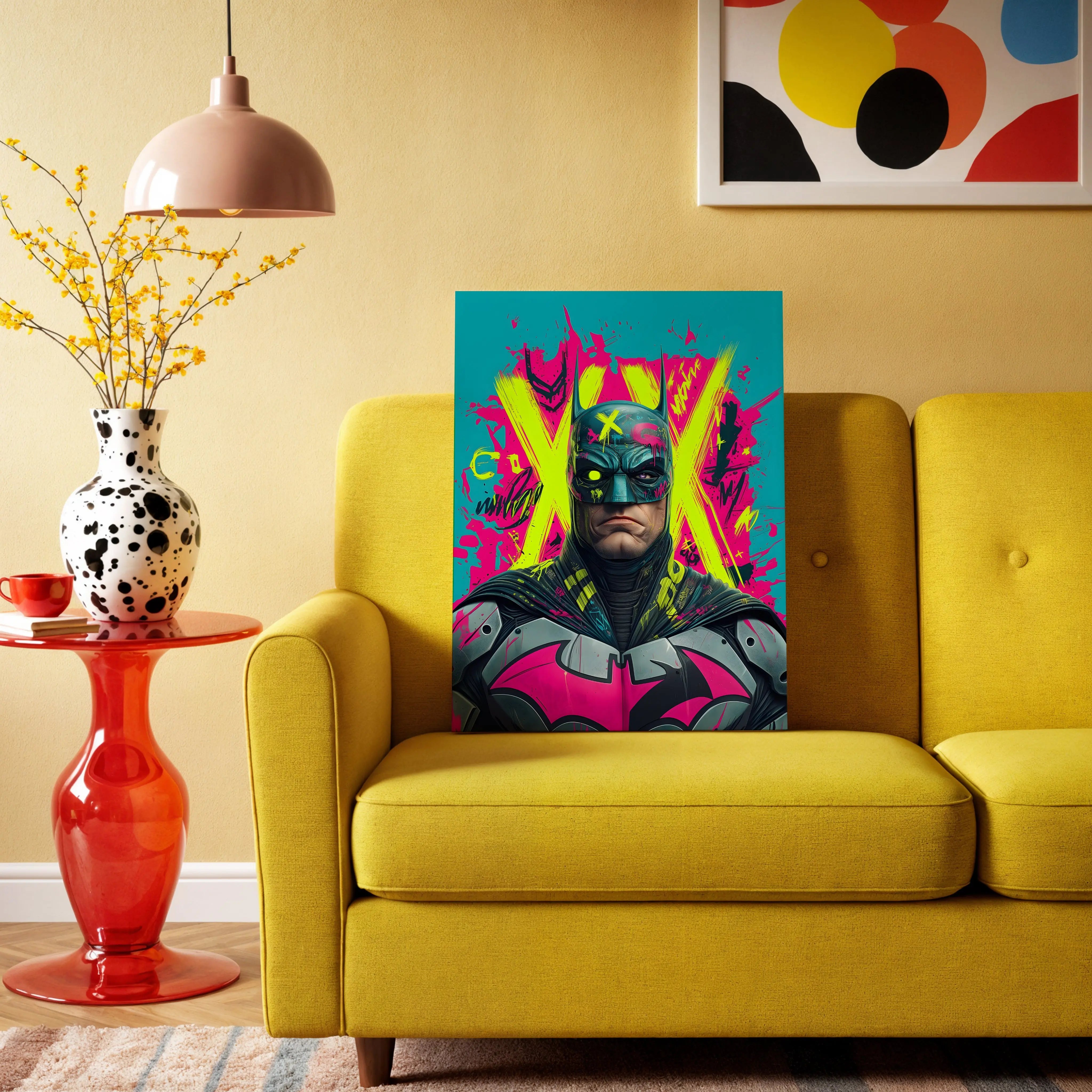 Batman Graffiti Neon Pop Art – 4K Ultra Wrap Frame Wall Art in Pakistan | IBRELIA™ IBRELIA