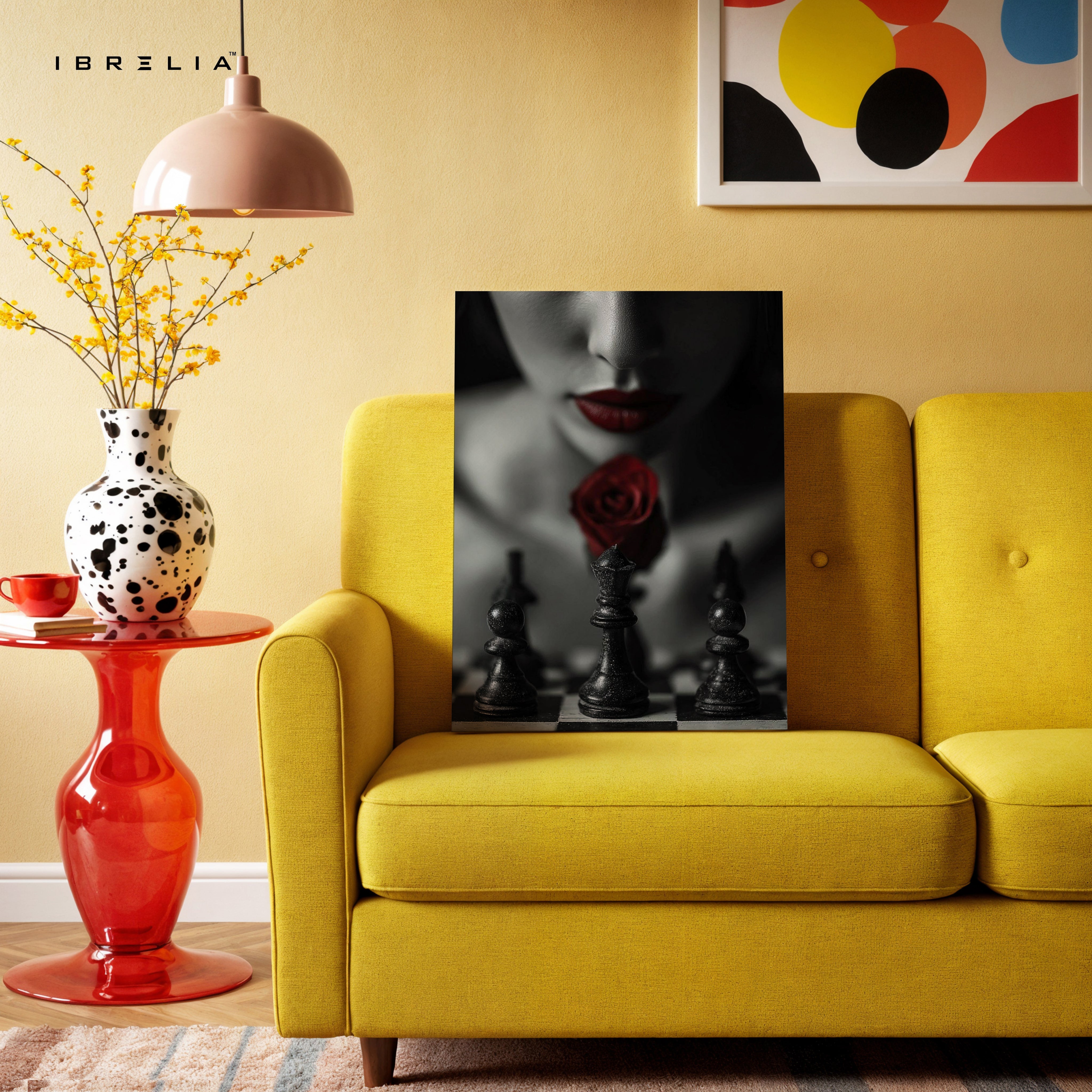 Crimson Rose Chess Noir Art – 4K Ultra Wrap Frame Wall Art in Pakistan | IBRELIA™