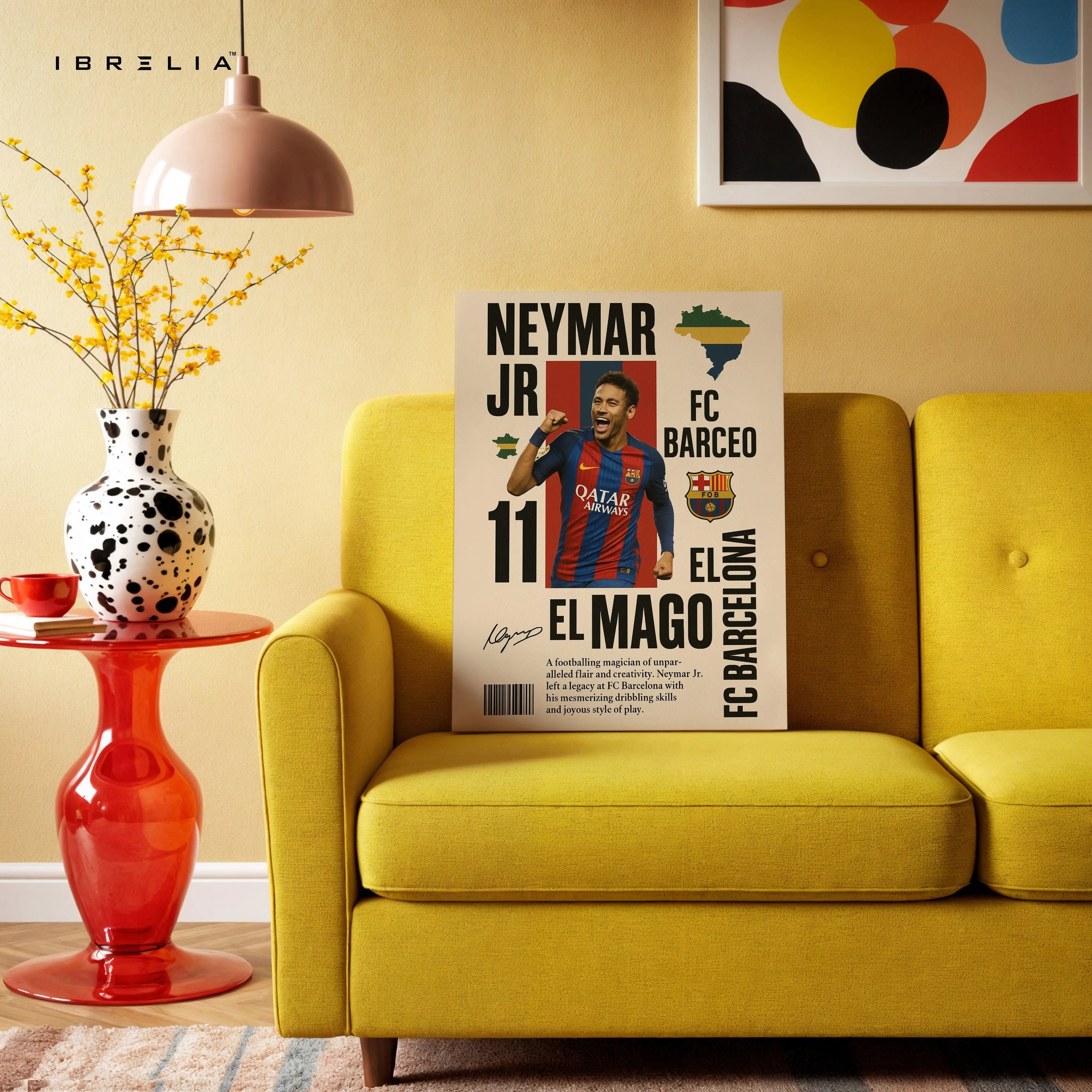 Neymar Jr “El Mago” FC Barcelona Poster Art – 4K Ultra Wrap Frame Wall Art in Pakistan | IBRELIA™ IBRELIA