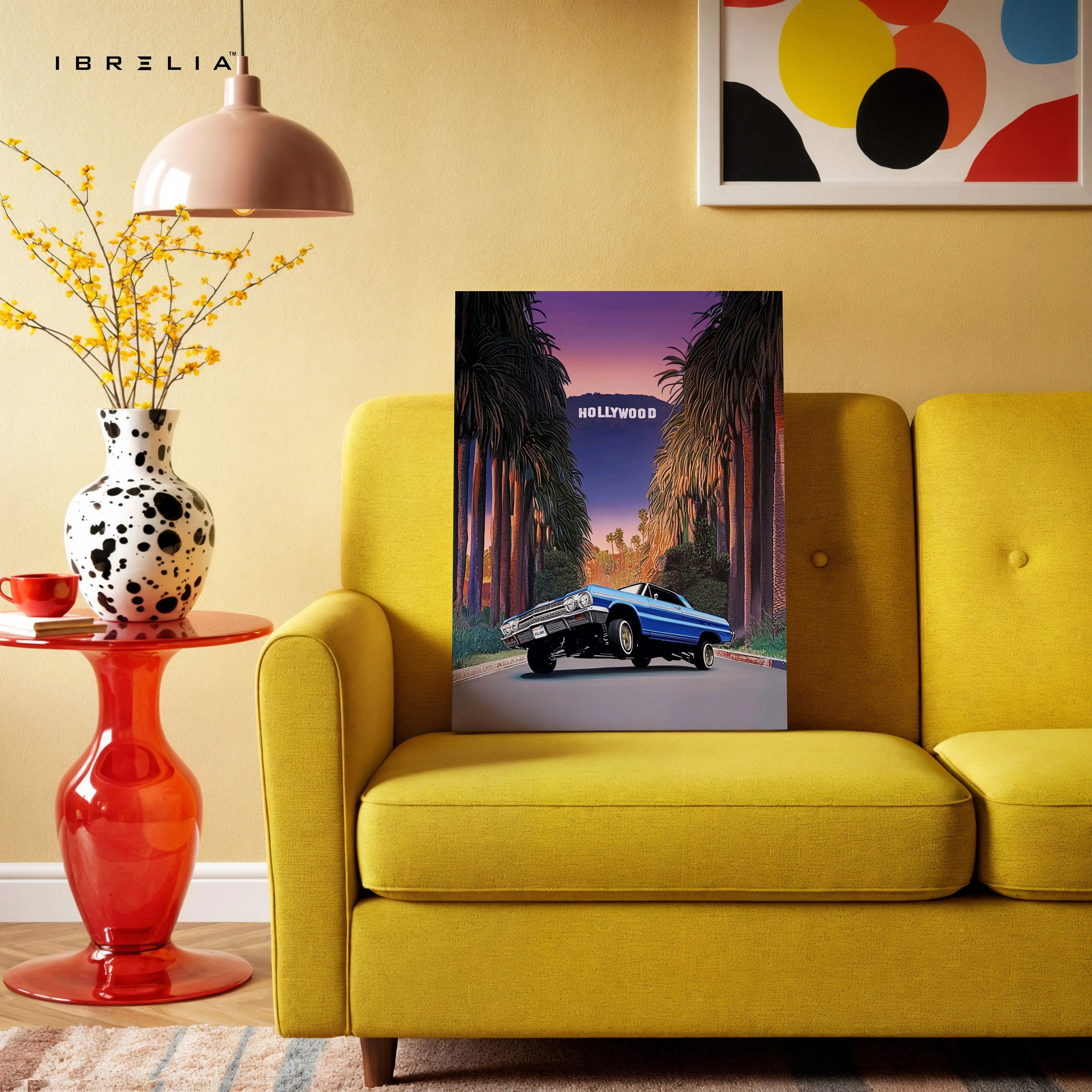 Hollywood Boulevard Lowrider – West Coast Classic Car Art | 4K Ultra Wrap Frame Wall Art in Pakistan | IBRELIA™ IBRELIA