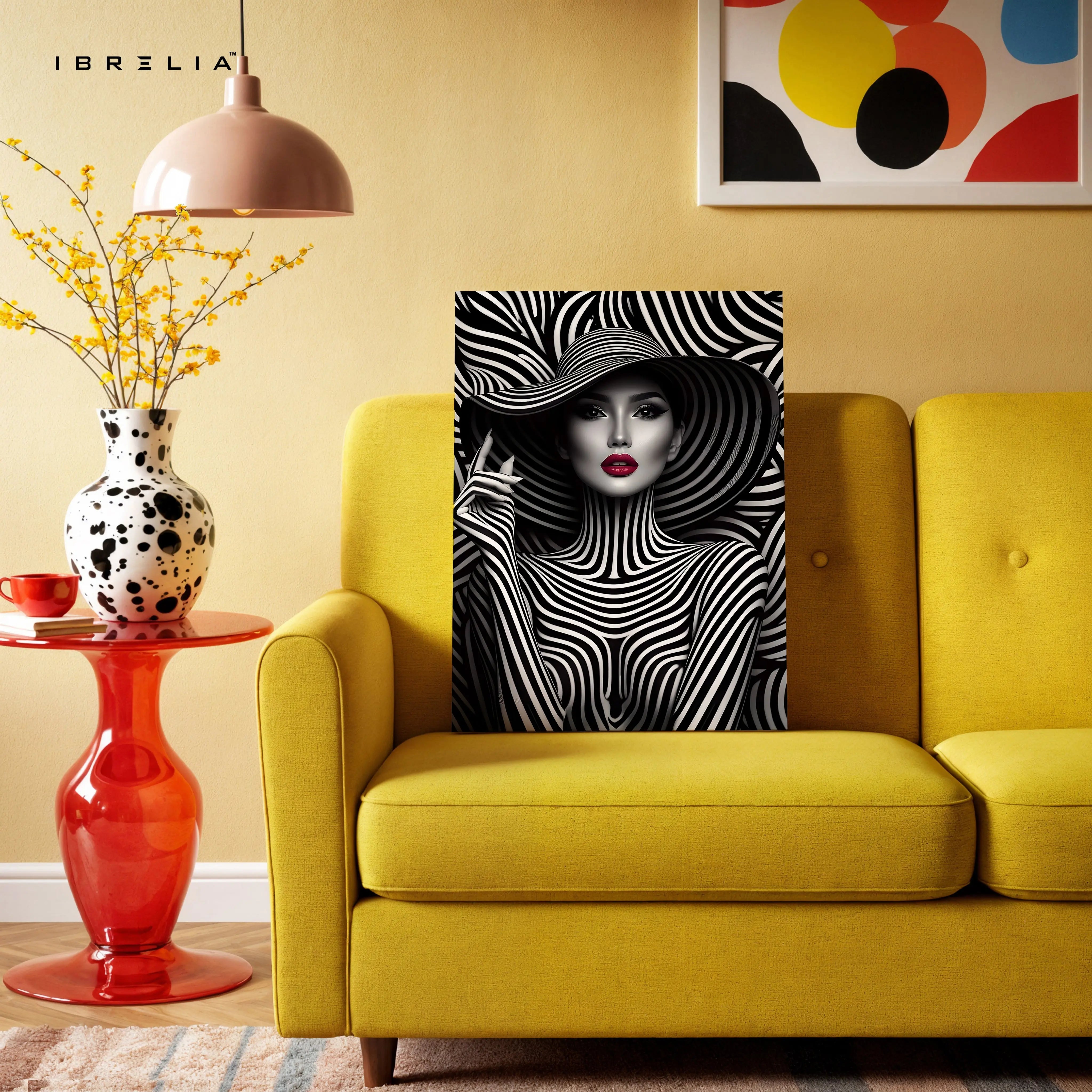 Monochrome Vogue Muse – Black & White Fashion Portrait Art | 4K Ultra Wrap Frame Wall Art in Pakistan | IBRELIA™ IBRELIA