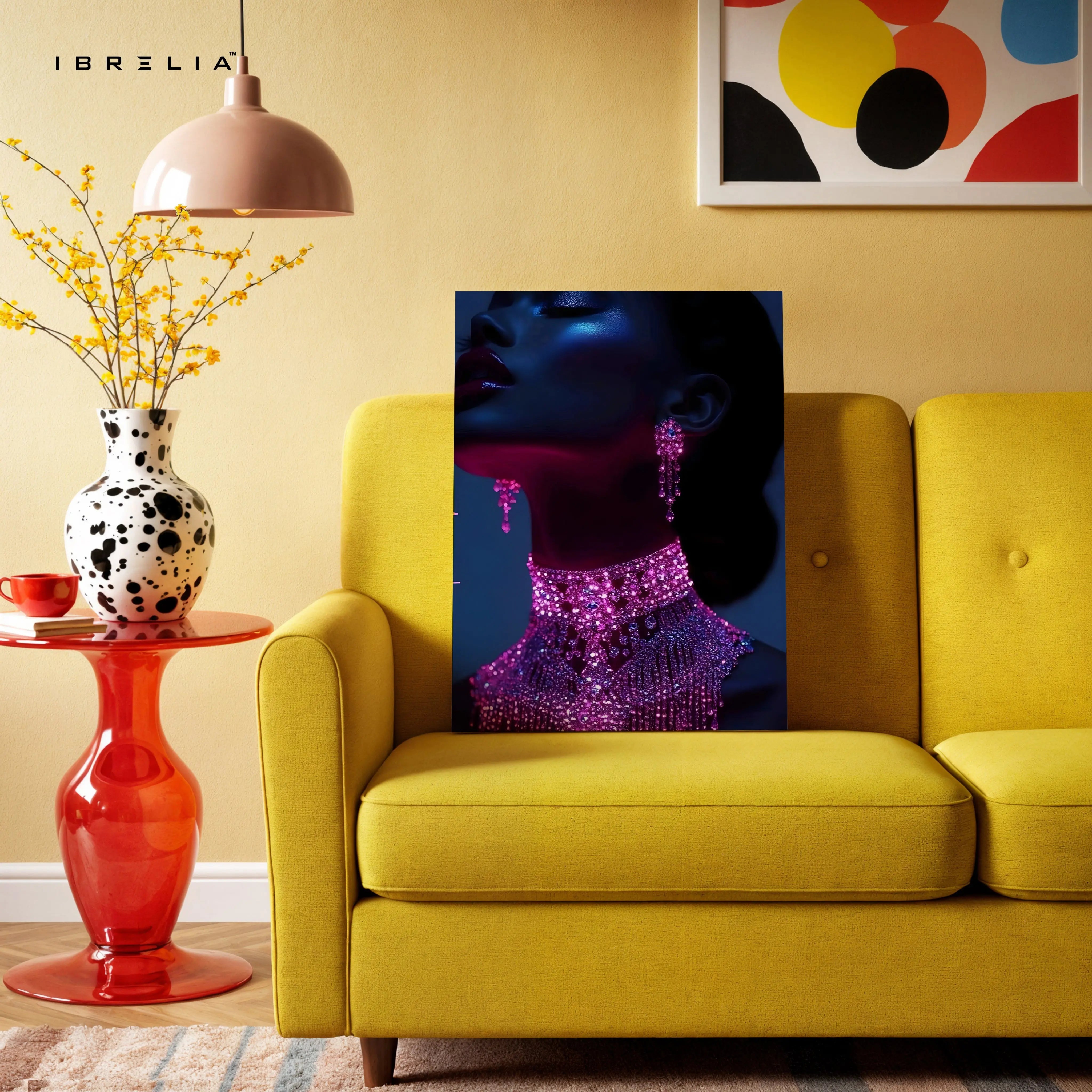 Midnight Amethyst Muse – Luxury Feminine Portrait Art | 4K Ultra Wrap Frame Wall Art in Pakistan | IBRELIA™ IBRELIA