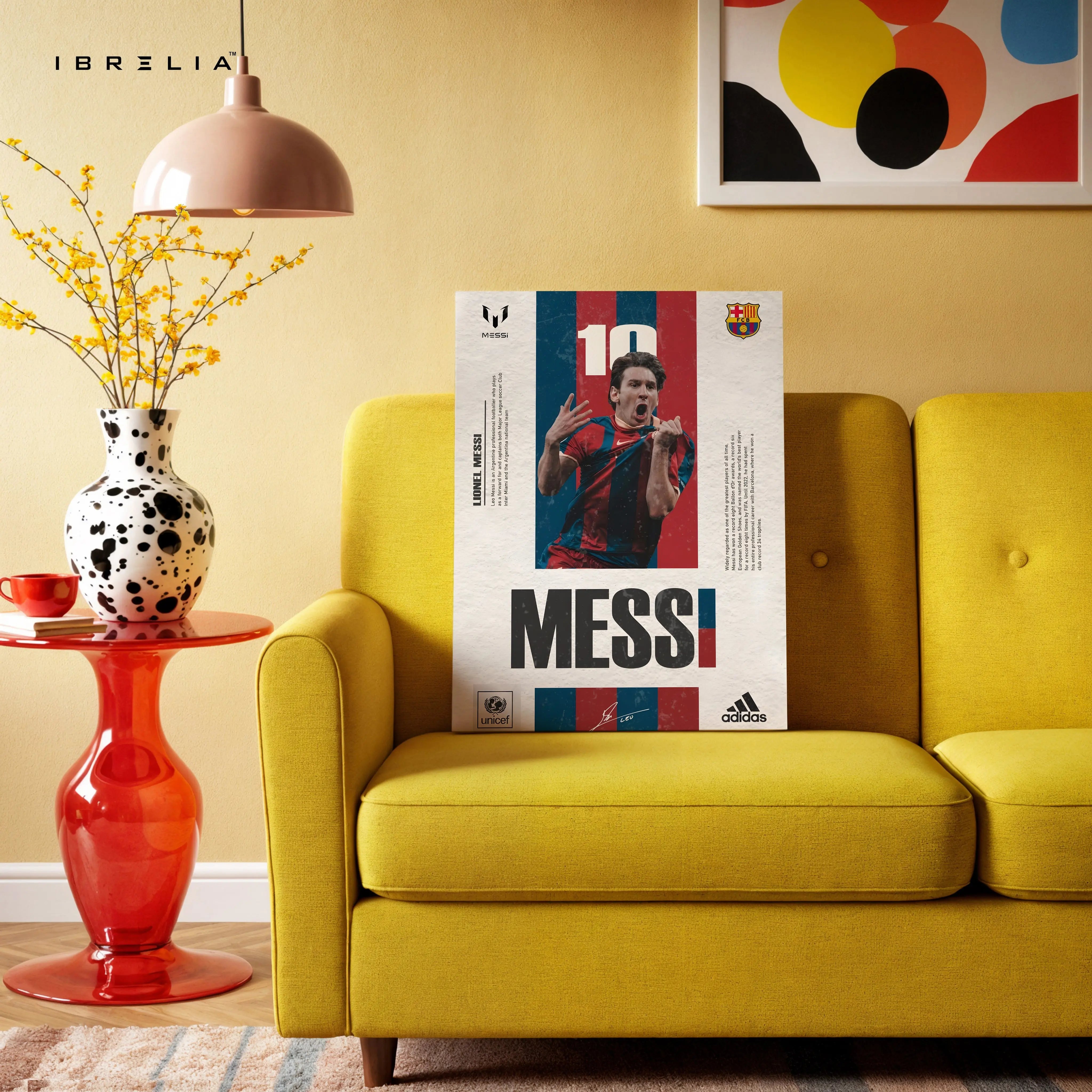 Lionel Messi FC Barcelona Iconic No.10 Poster Art – 4K Ultra Wrap Frame Wall Art in Pakistan | IBRELIA™ IBRELIA