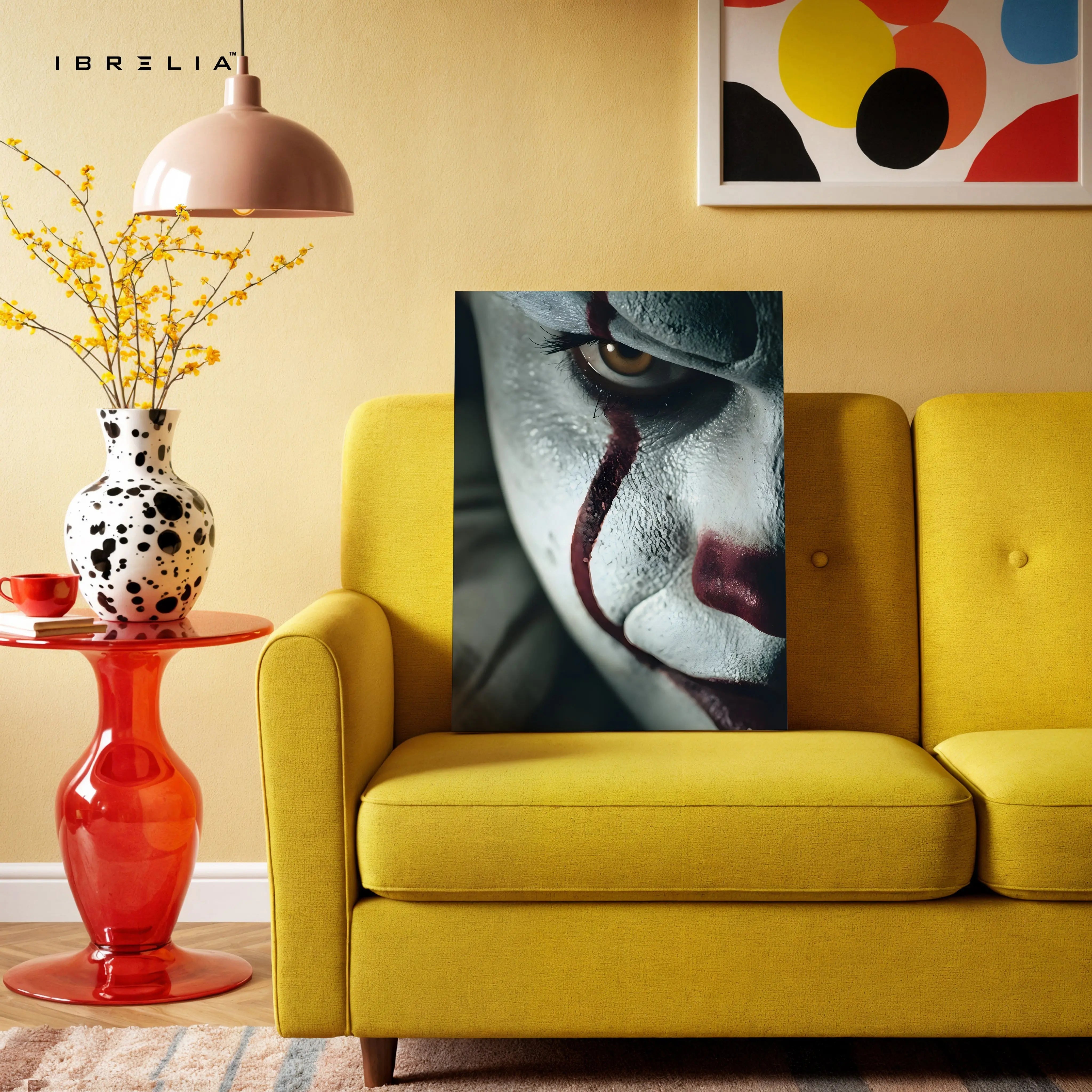 The Joker’s Gaze – Dark Psychological Horror 4K Ultra Wrap Frame Wall Art | IBRELIA™ IBRELIA