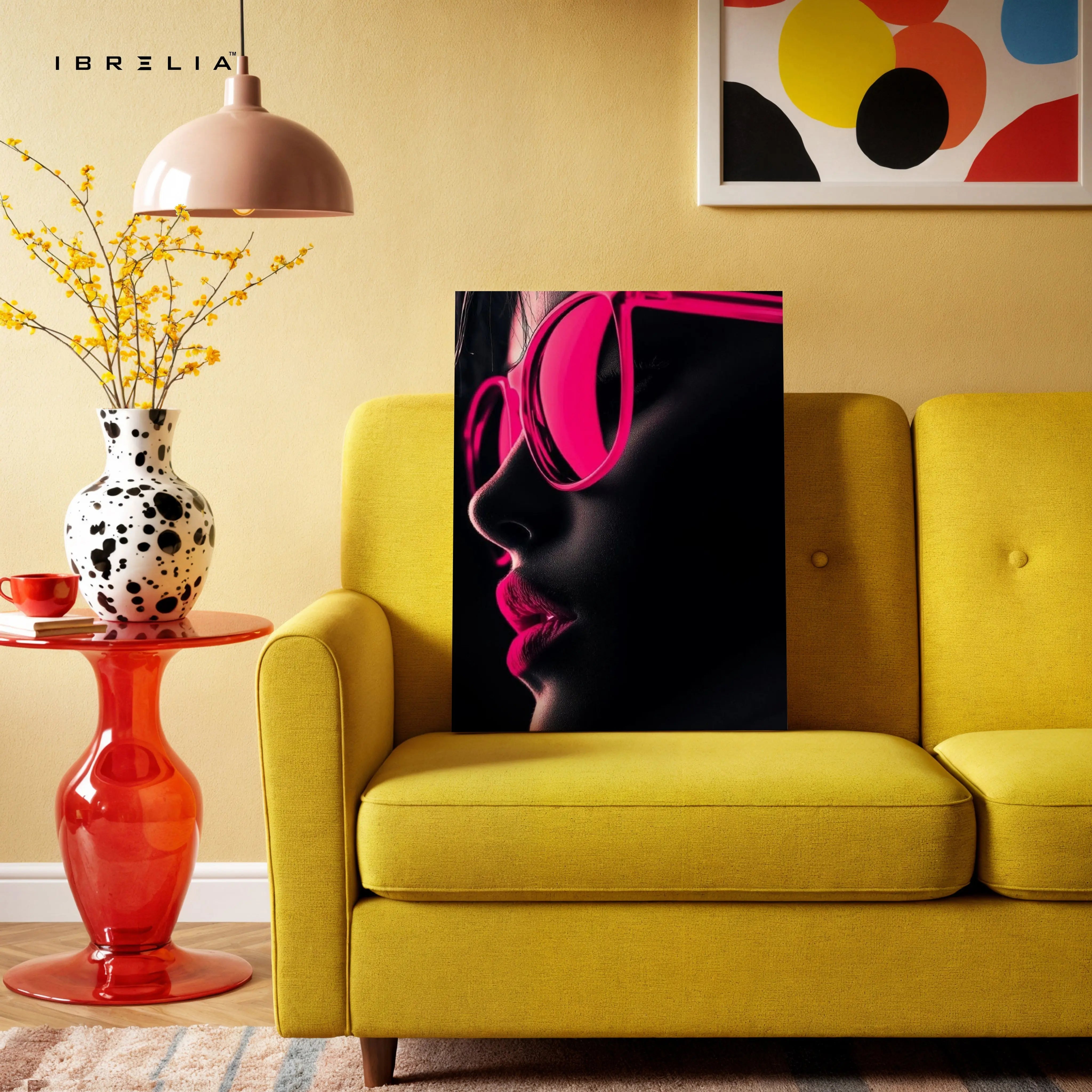 Neon Pink Silence – Minimal Fashion Portrait Art | 4K Ultra Wrap Frame Wall Art in Pakistan | IBRELIA™ IBRELIA