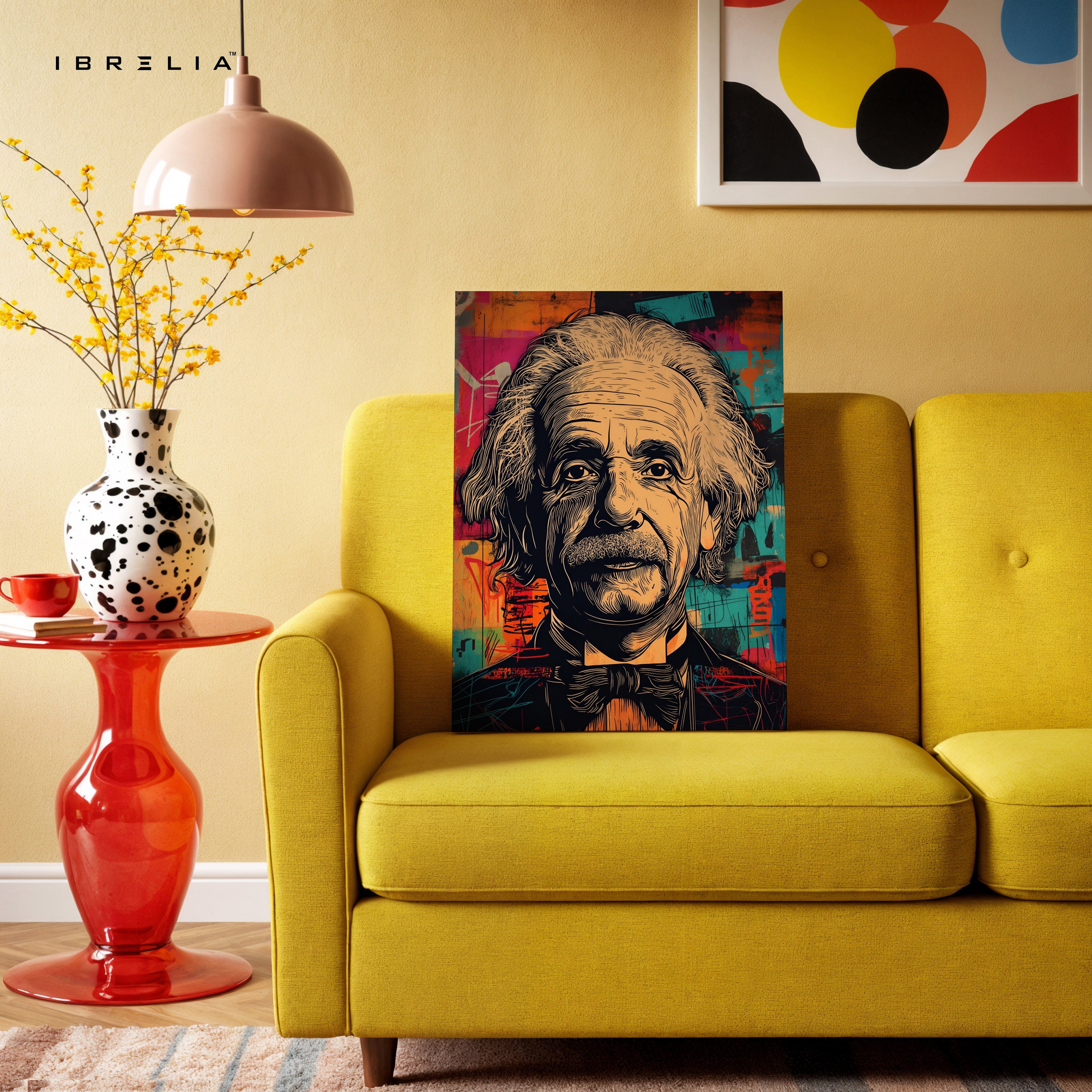 Albert Einstein Pop Art Portrait – 4K Ultra Wrap Frame Wall Art in Pakistan | IBRELIA™