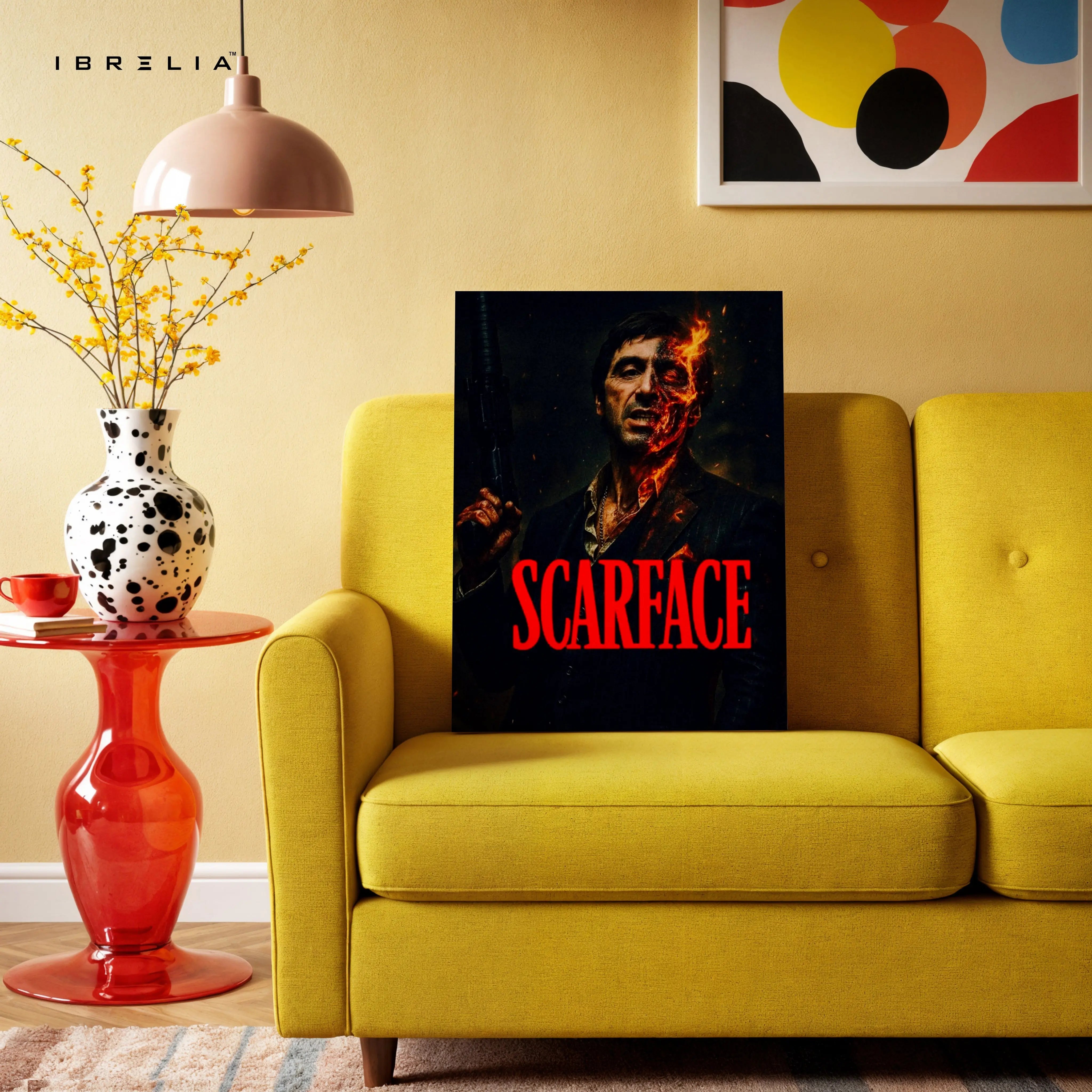 Scarface Inferno Portrait – Cinematic Crime Art 4K Ultra Wrap Frame Wall Art in Pakistan | IBRELIA™ IBRELIA