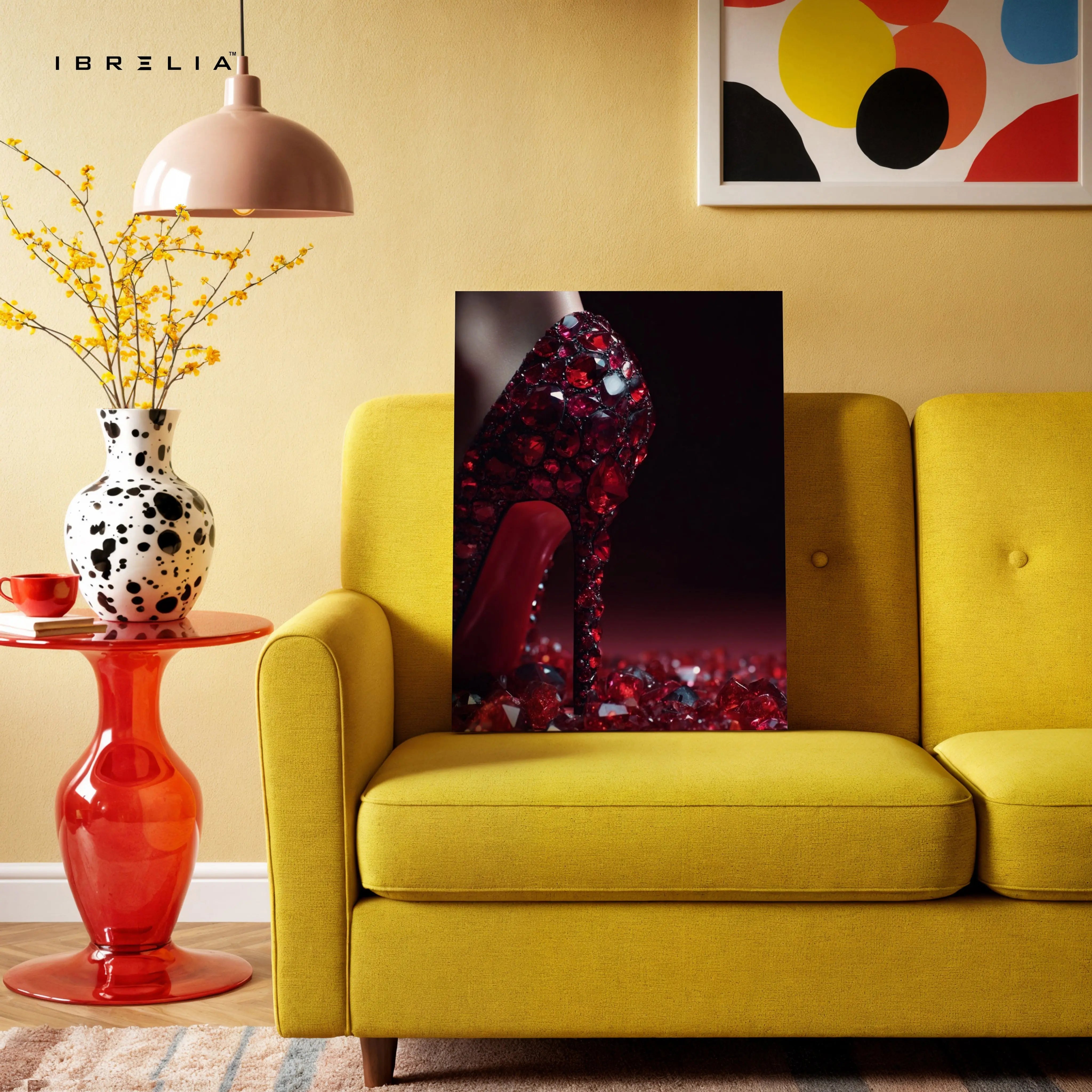 Red Crystal Stiletto Luxury Art – 4K Ultra Wrap Frame Wall Art in Pakistan | IBRELIA™ IBRELIA