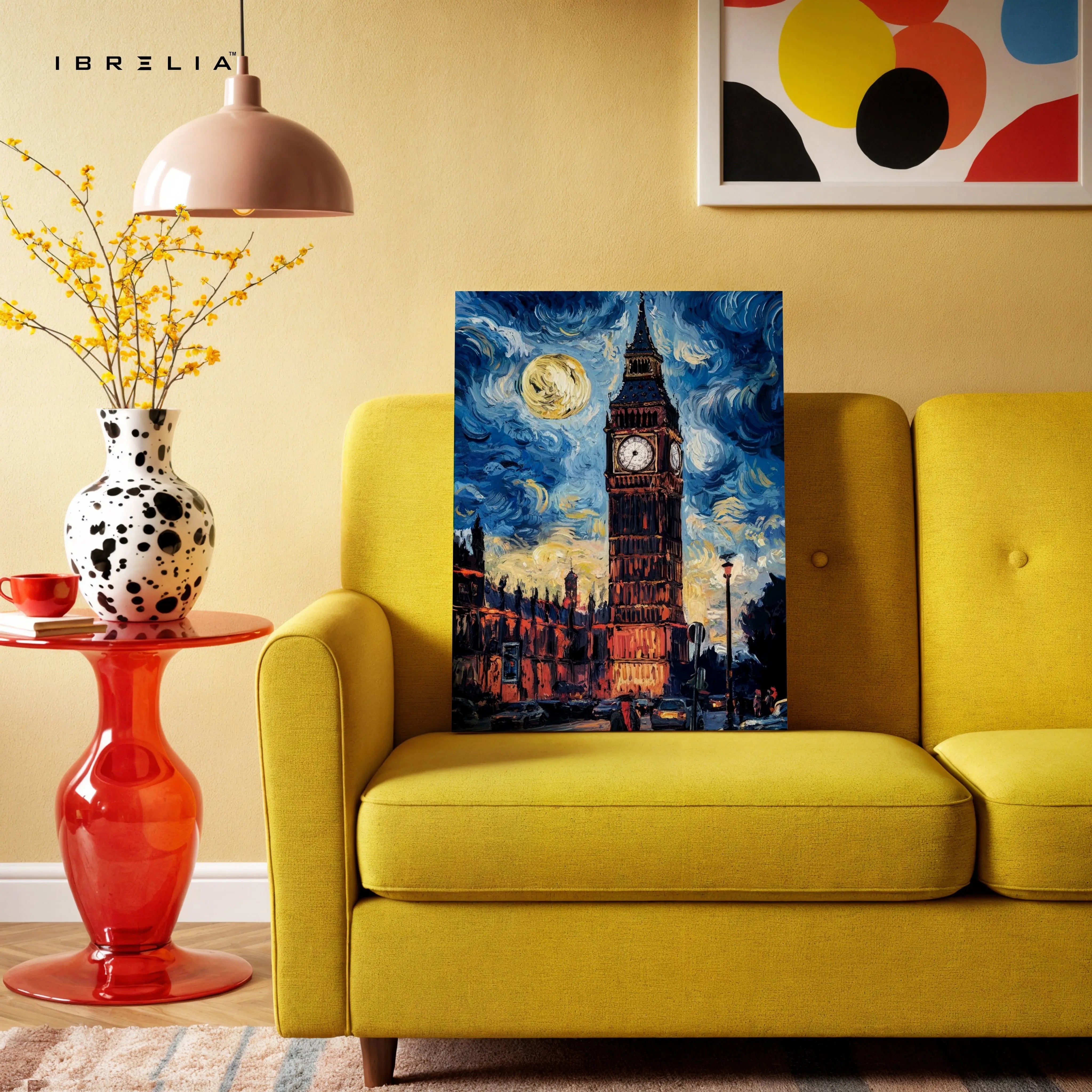 Big Ben Starry Noir Art – London Night Cityscape Wall Art | 4K Ultra Wrap Frame Wall Art in Pakistan | IBRELIA™ IBRELIA