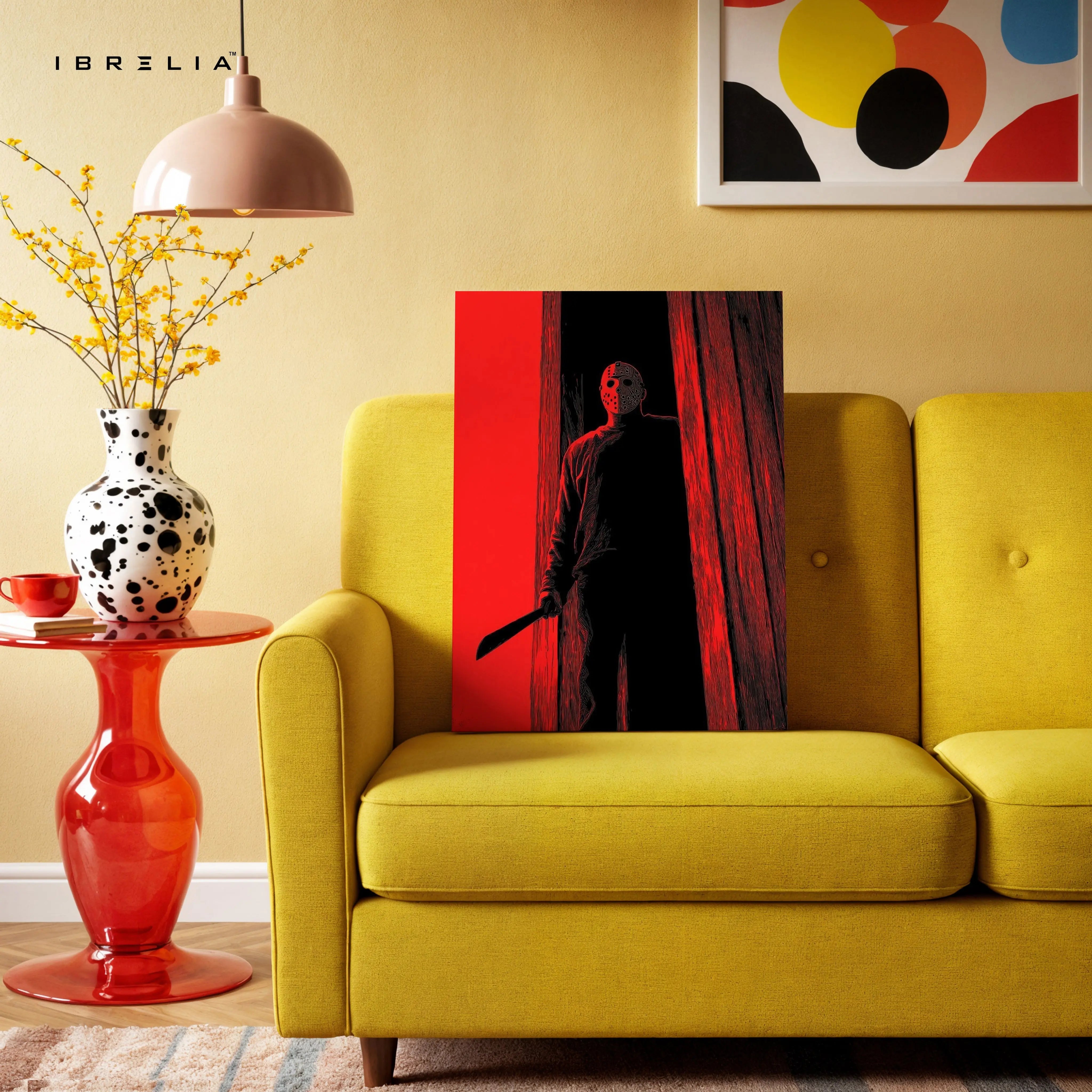 Crimson Threshold – Dark Psychological Noir Art | 4K Ultra Wrap Frame Wall Art in Pakistan | IBRELIA™ IBRELIA