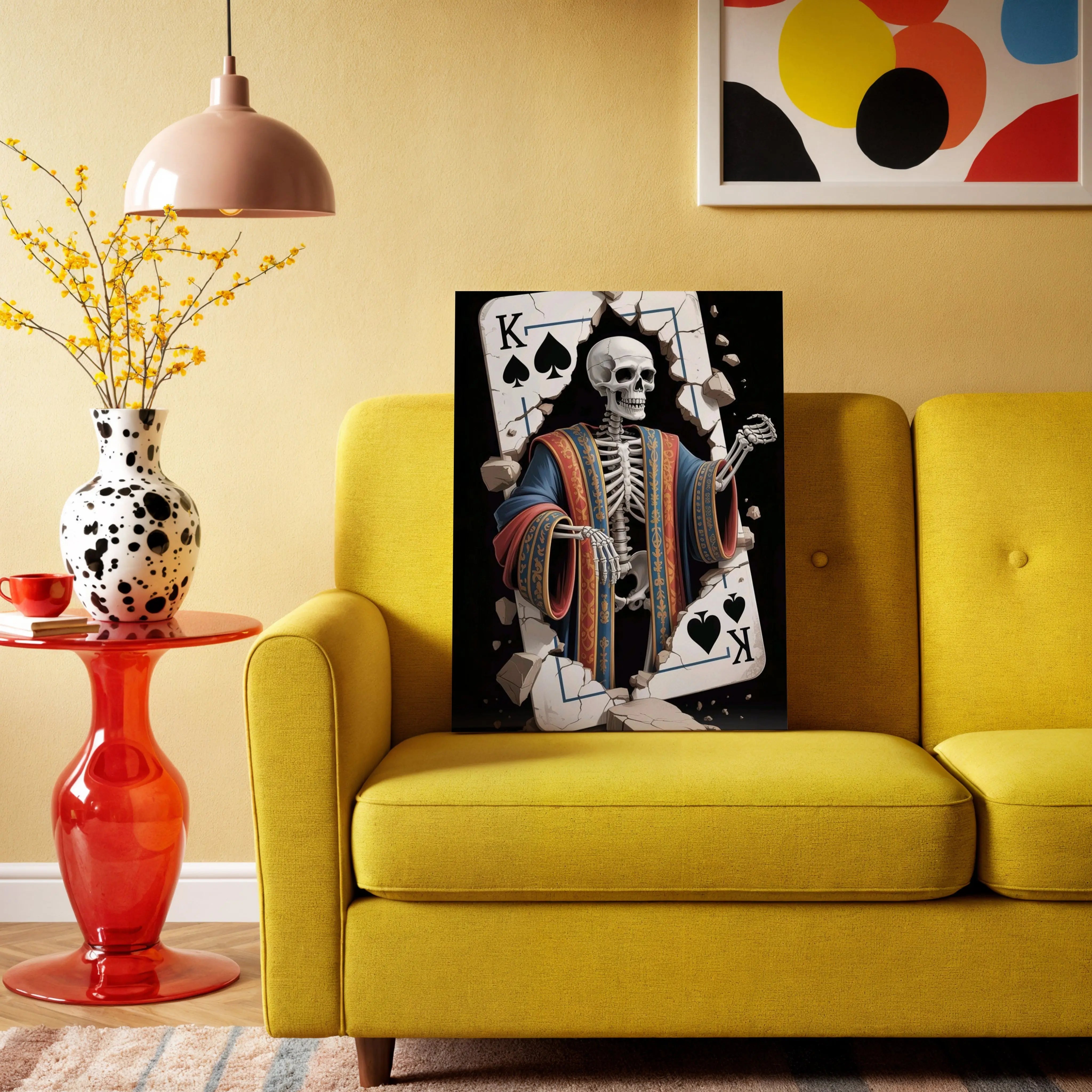 Skeleton King of Spades Art – 4K Ultra Wrap Frame Wall Art in Pakistan | IBRELIA™ IBRELIA