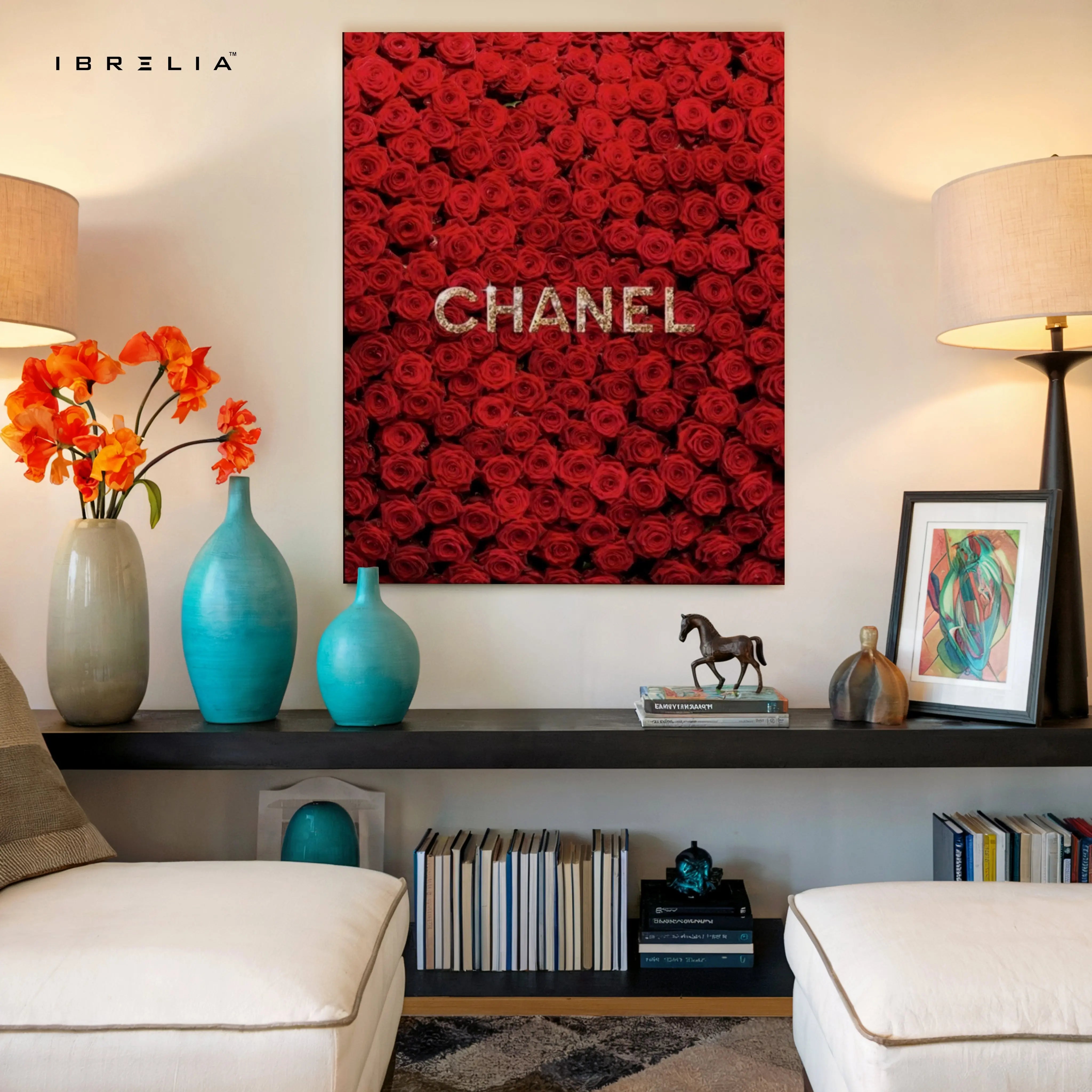 Red Rose Couture Pattern Art – Luxury Designer-Inspired Floral Wall Art | 4K Ultra Wrap Frame Wall Art in Pakistan | IBRELIA™ IBRELIA