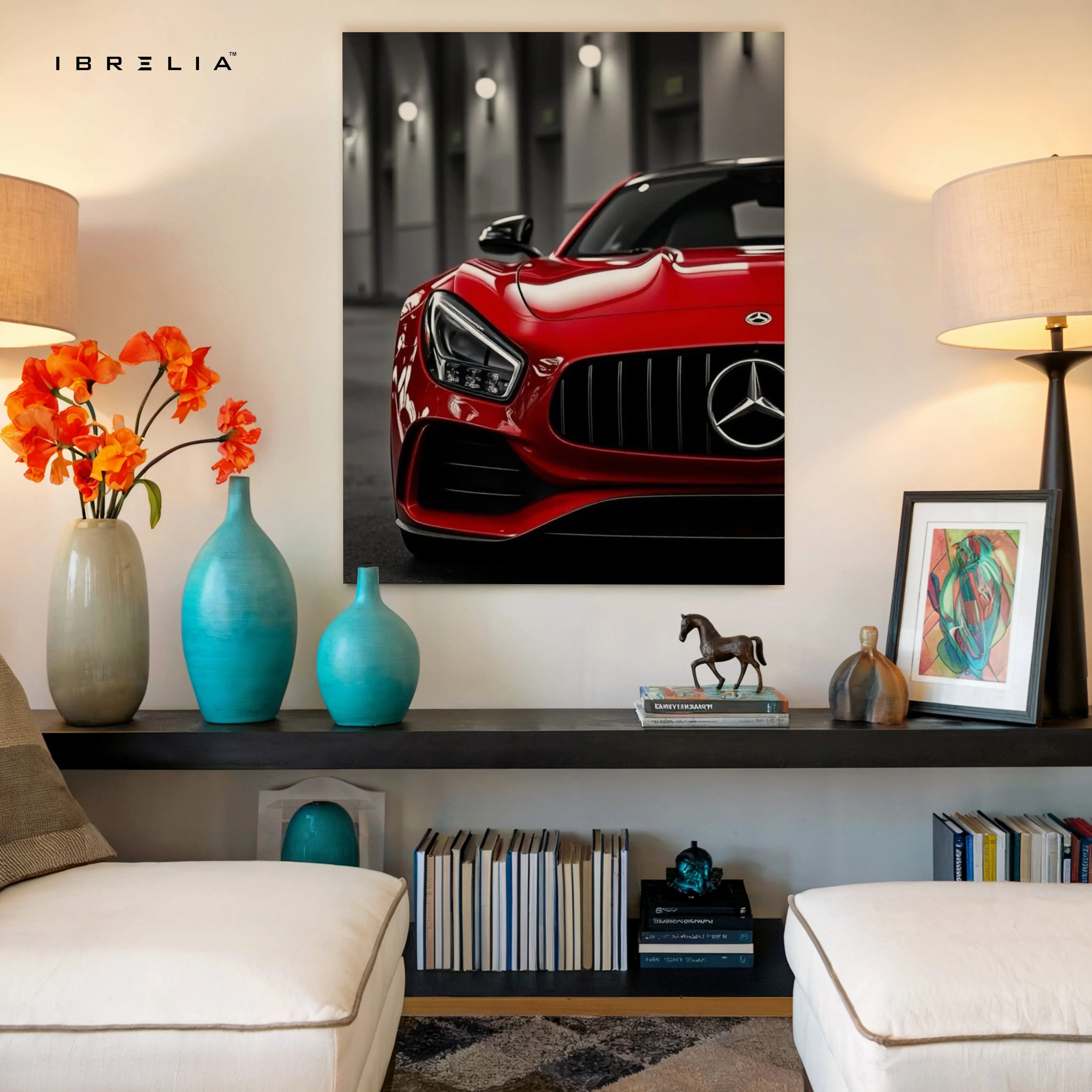Red AMG Performance Front Art – 4K Ultra Wrap Frame Wall Art in Pakistan | IBRELIA™ IBRELIA