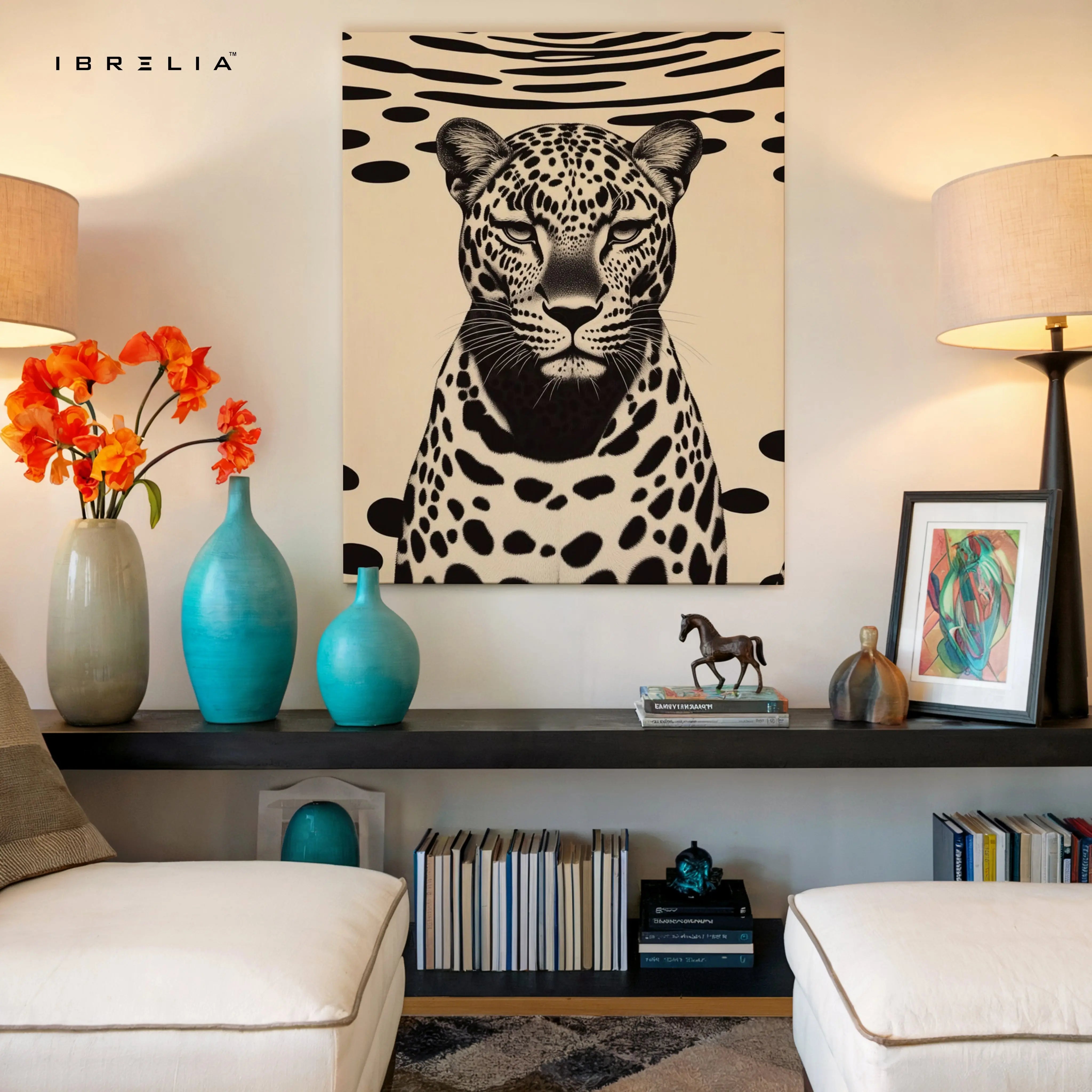 Minimal Leopard Portrait Art – 4K Ultra Wrap Frame Wall Art in Pakistan | IBRELIA™ IBRELIA