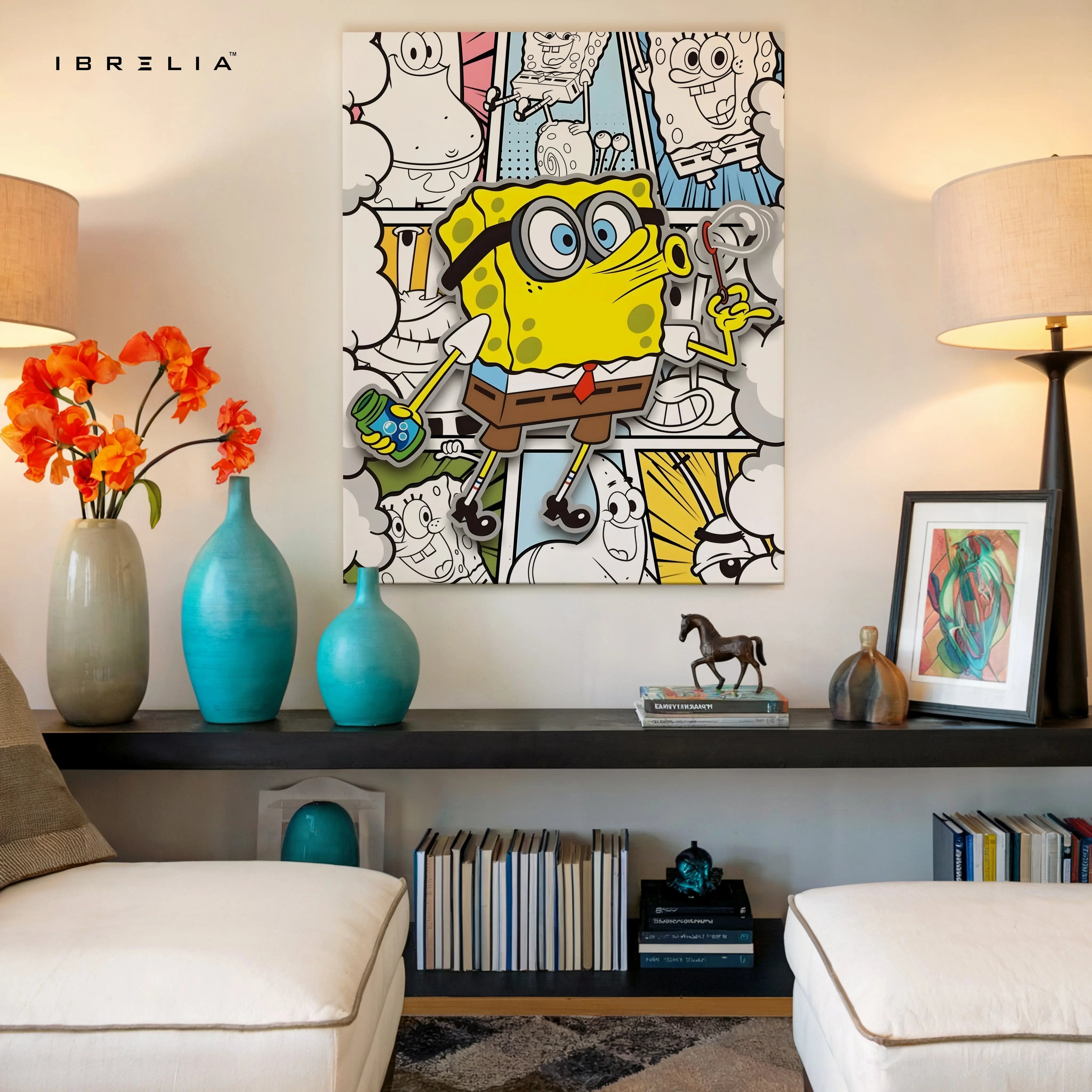 Sponge Pop Art Collage – 4K Ultra Wrap Frame Wall Art in Pakistan | IBRELIA™ IBRELIA