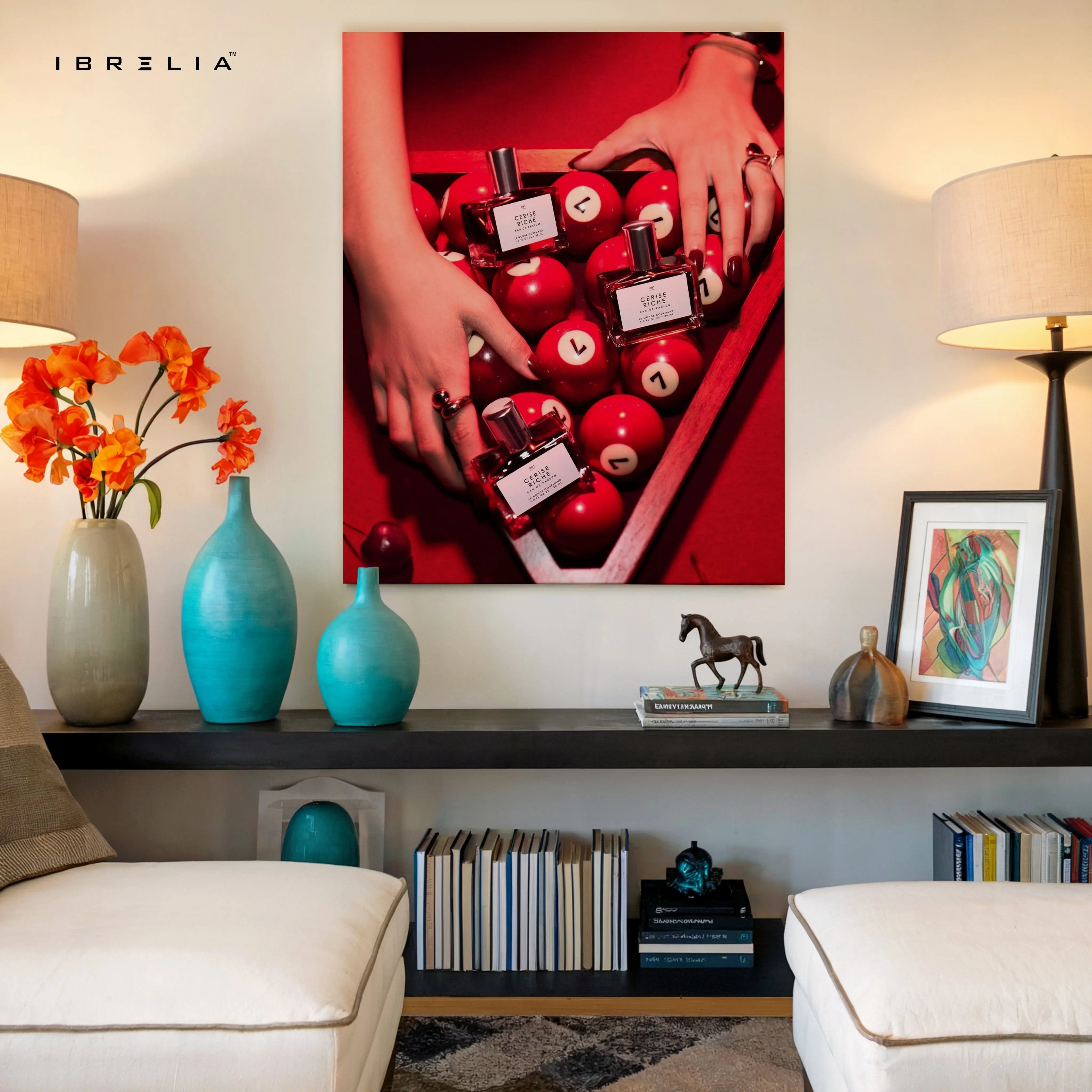 Crimson Desire Pool Noir Art – 4K Ultra Wrap Frame Wall Art in Pakistan | IBRELIA™ IBRELIA