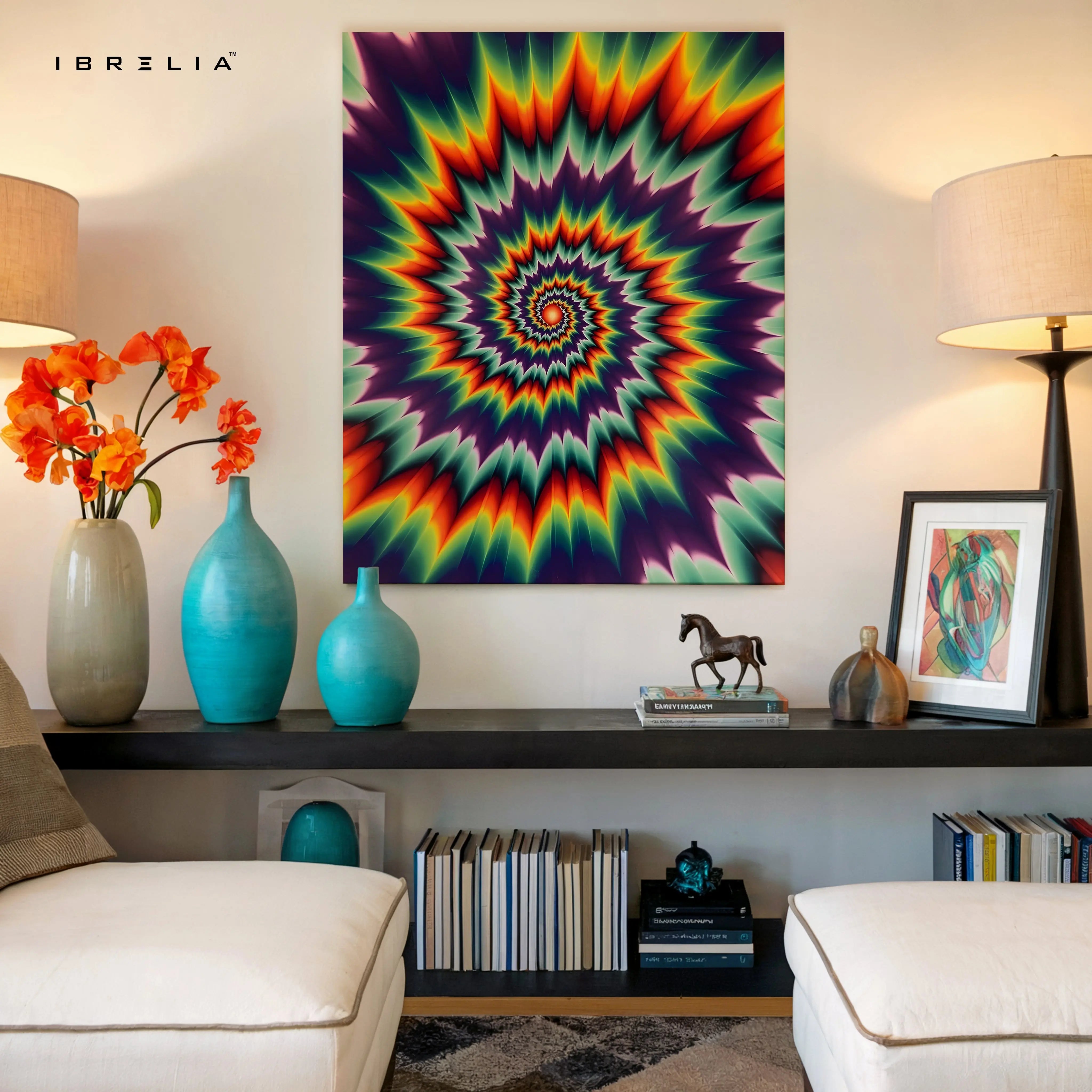 Psychedelic Vortex Spectrum – Abstract 4K Ultra Wrap Frame Wall Art in Pakistan | IBRELIA™ IBRELIA