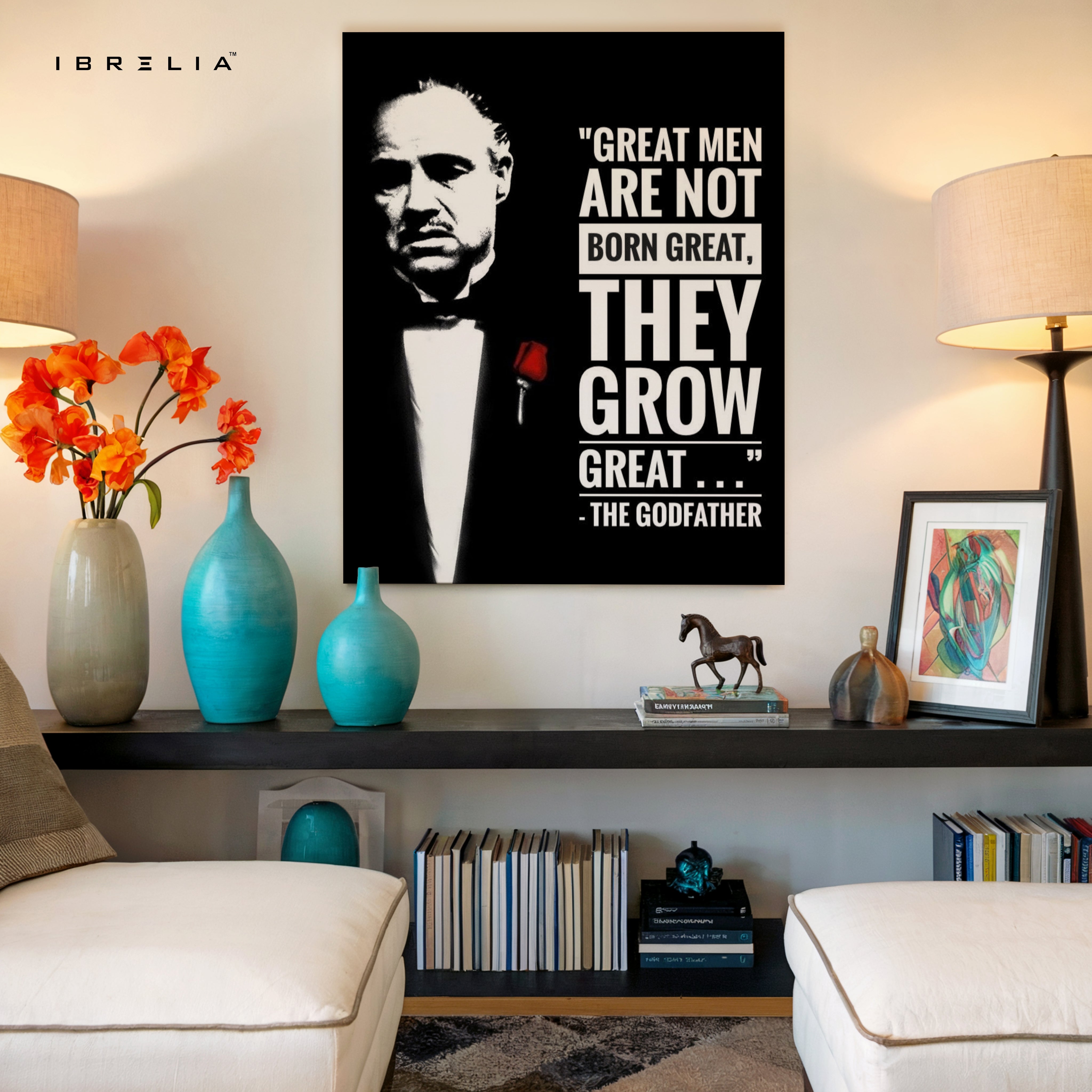 Great Men Grow Great – The Godfather Quote Art | 4K Ultra Wrap Frame Wall Art in Pakistan | IBRELIA™ IBRELIA