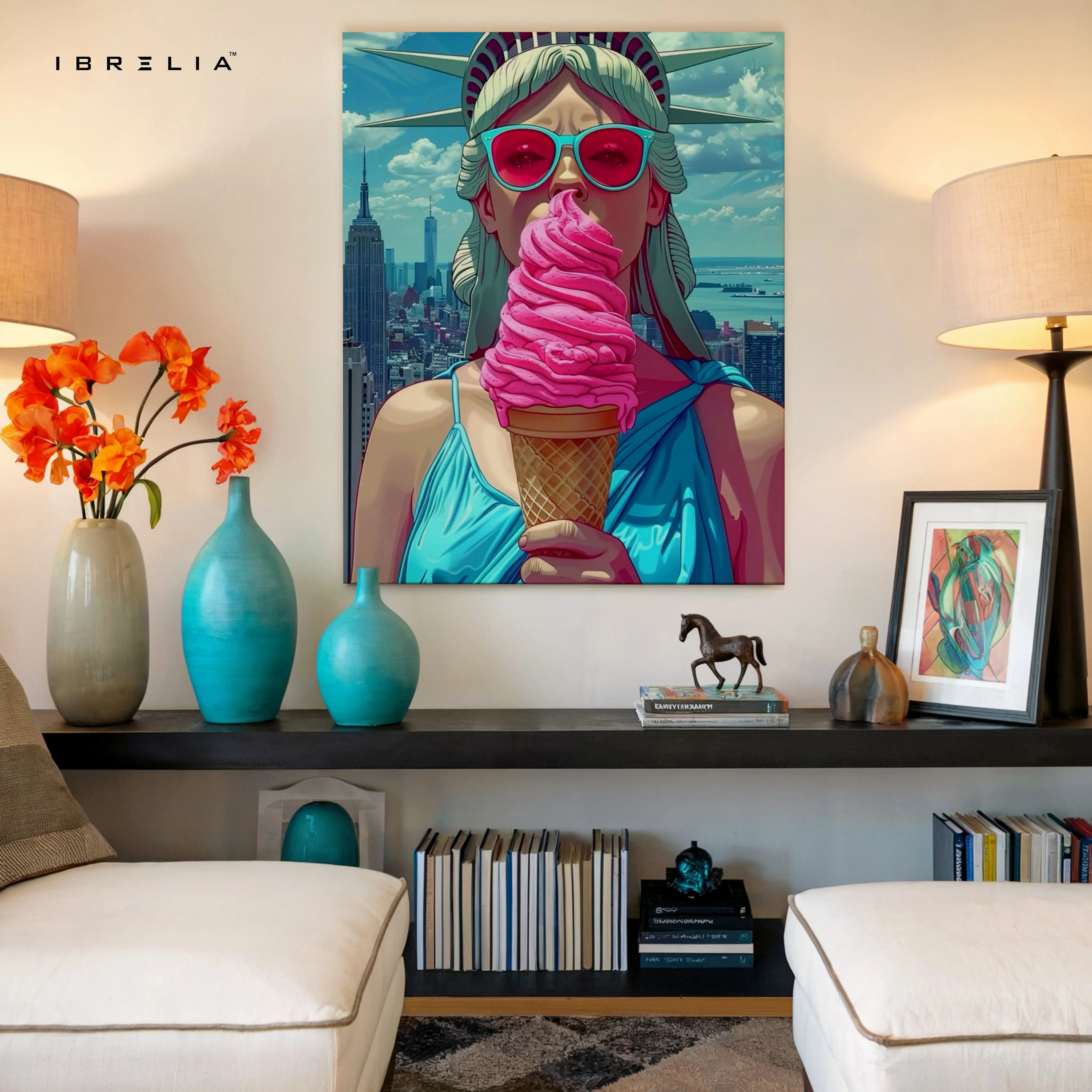 Liberty Pop Aesthetic – 4K Ultra Wrap Frame Pop Art Wall Art | IBRELIA™ IBRELIA