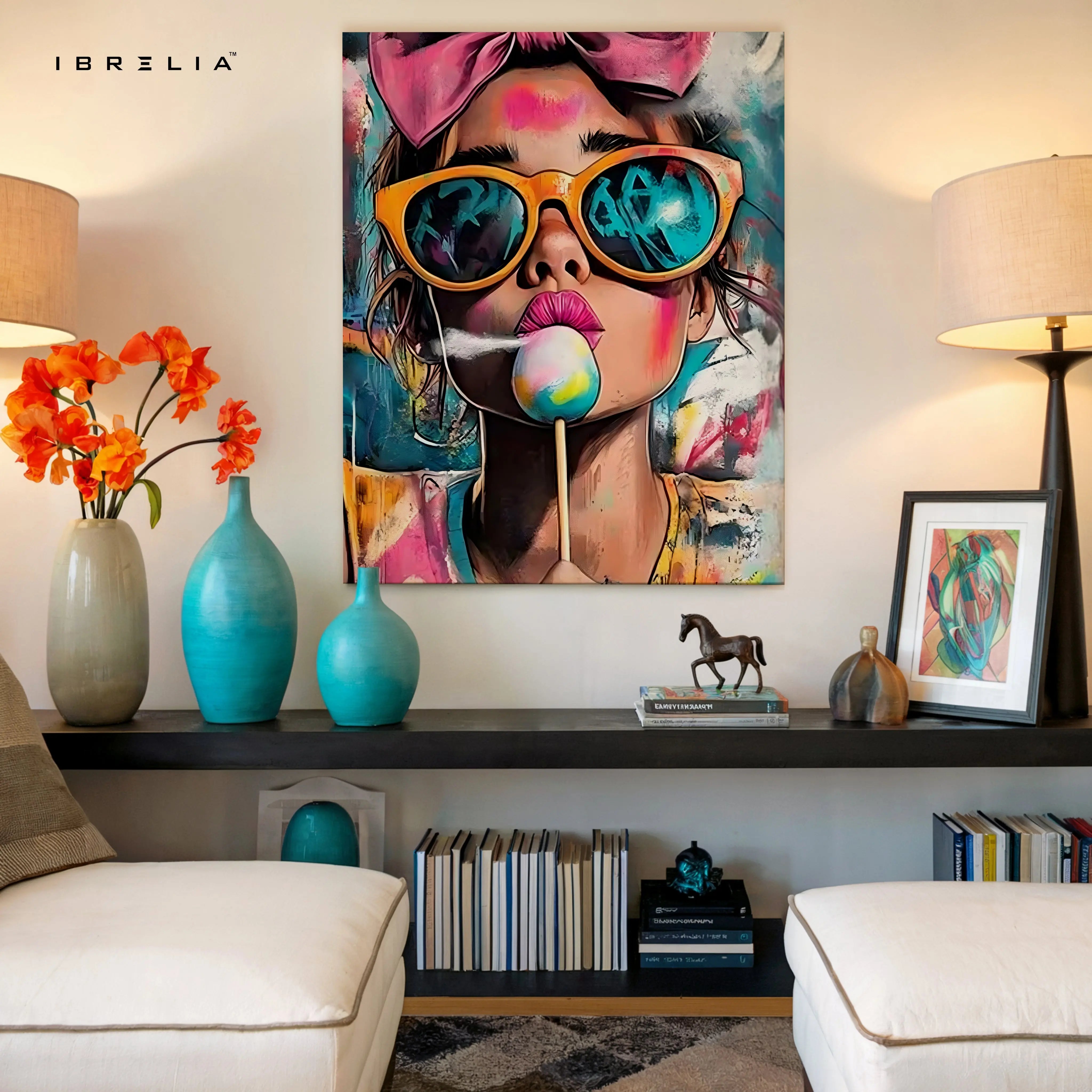 Pop Girl Lollipop Art – 4K Ultra Wrap Frame Wall Art in Pakistan | IBRELIA™ IBRELIA