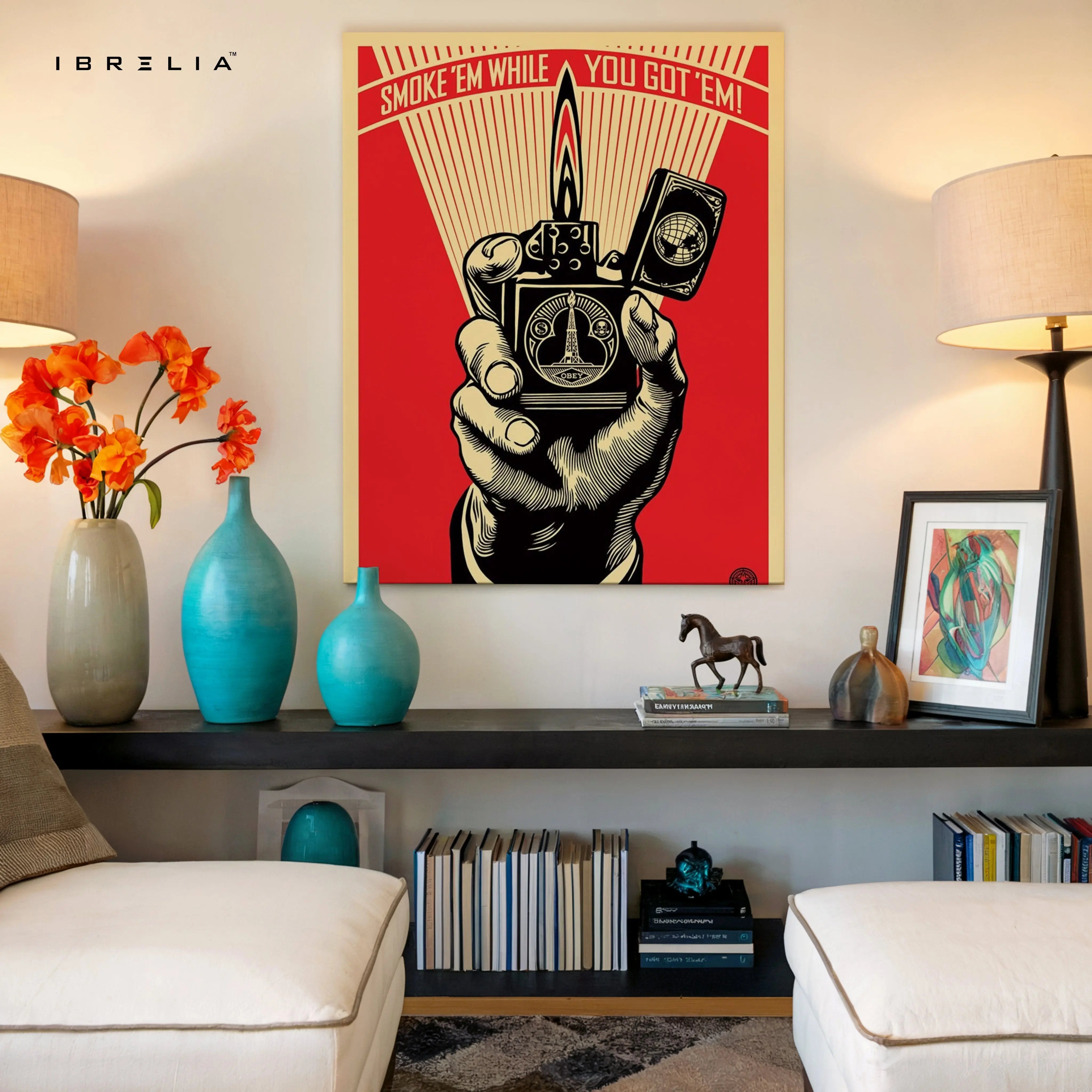 Smoke ’Em While You Got ’Em – Vintage Propaganda Lighter Art | 4K Ultra Wrap Frame Wall Art in Pakistan | IBRELIA™ IBRELIA
