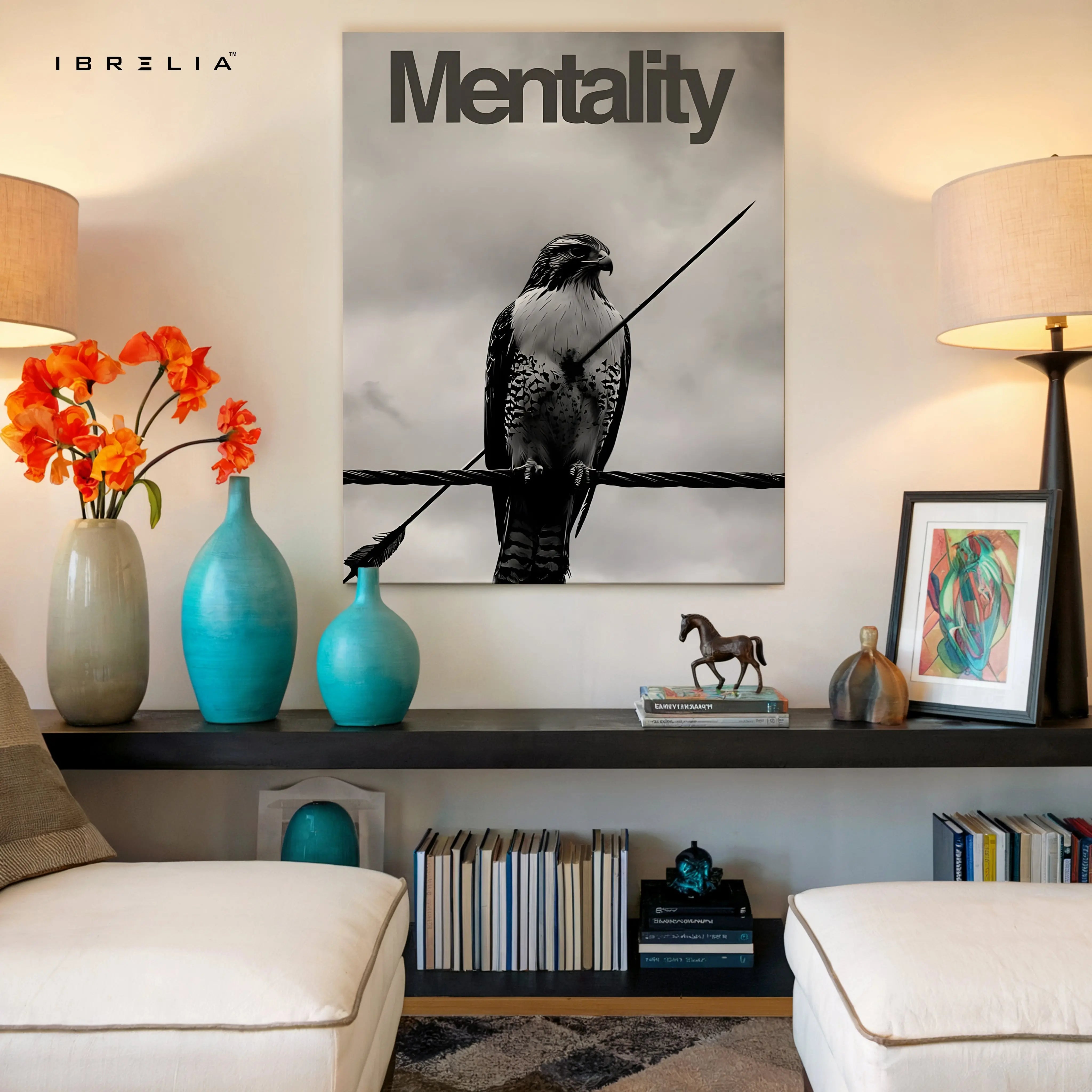 Mentality Hawk Minimal Art – 4K Ultra Wrap Frame Wall Art in Pakistan | IBRELIA™ IBRELIA
