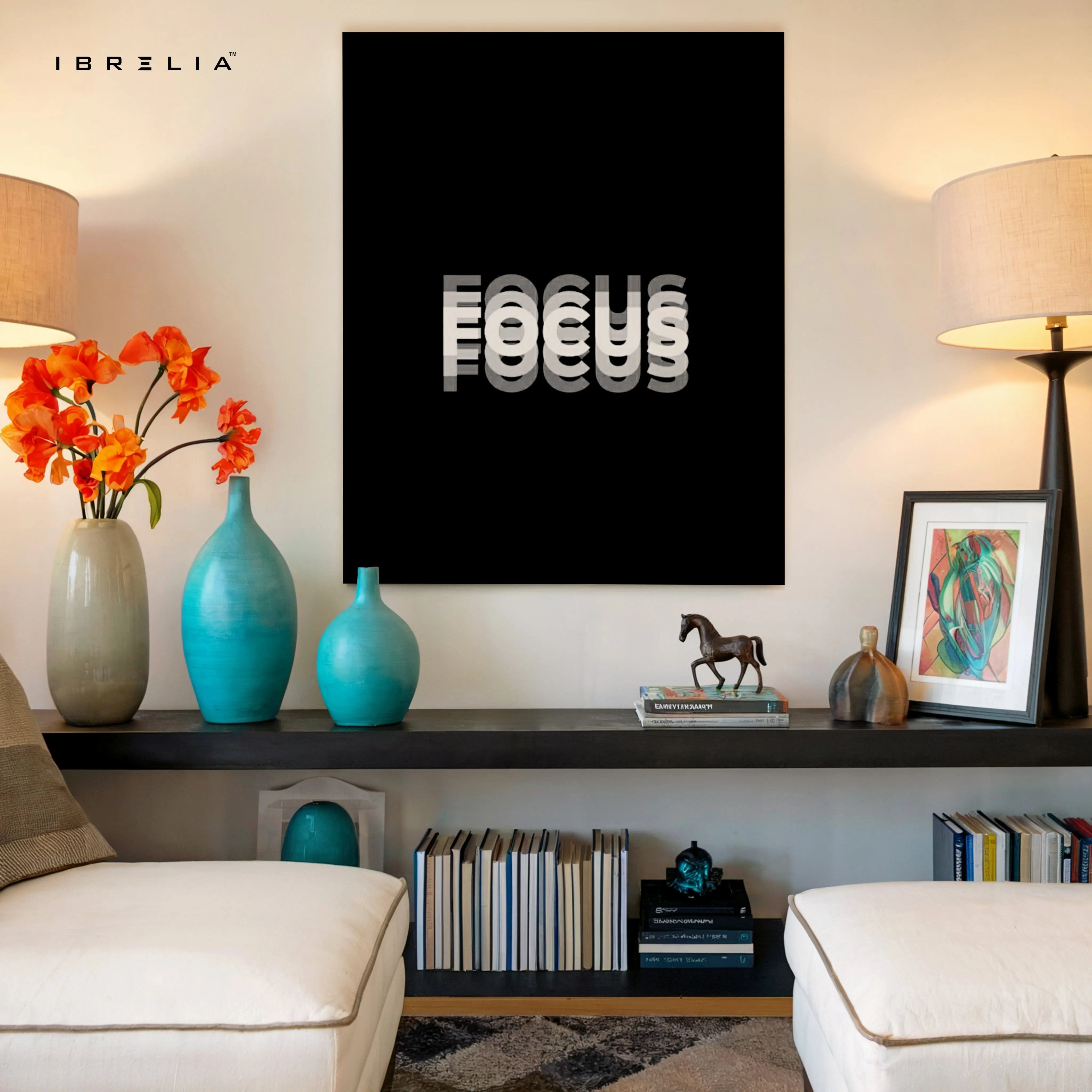 Focus Minimal Typography Art – Modern Motivation Quote | 4K Ultra Wrap Frame Wall Art in Pakistan | IBRELIA™ IBRELIA