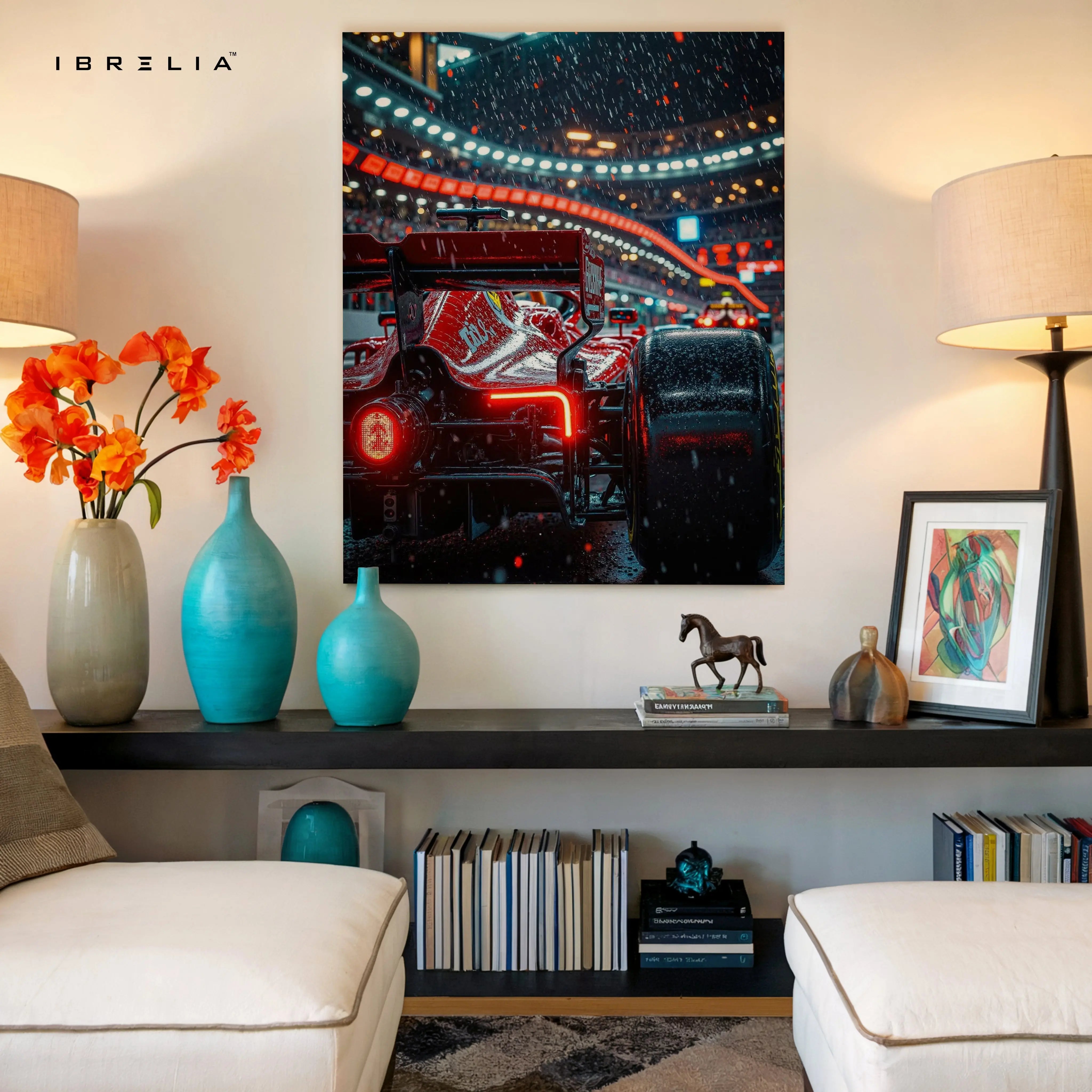 Formula 1 Night Race Rear View Art – 4K Ultra Wrap Frame Wall Art in Pakistan | IBRELIA™ IBRELIA