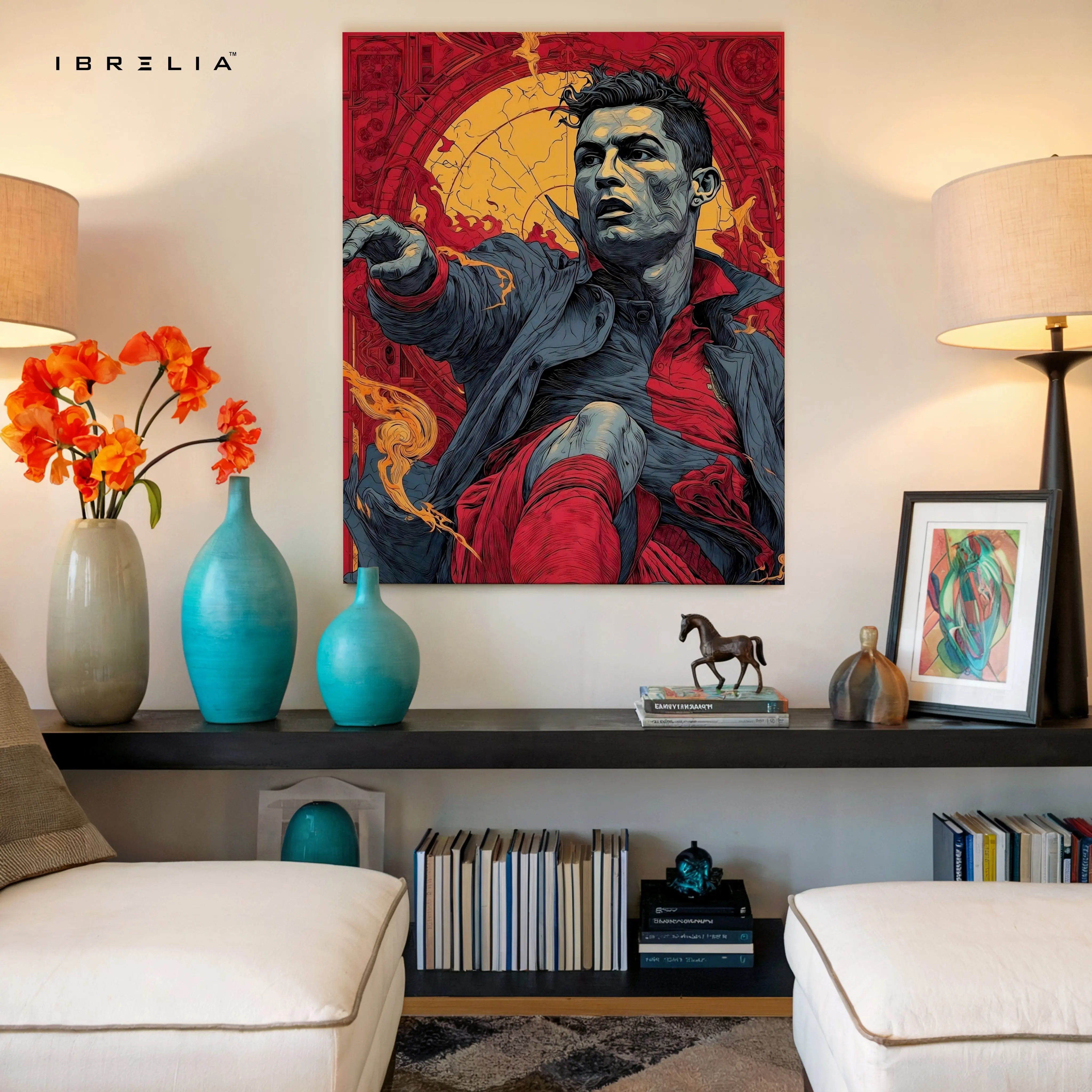 Cristiano Ronaldo Legendary Strike Pop Art – 4K Ultra Wrap Frame Wall Art in Pakistan | IBRELIA™ IBRELIA