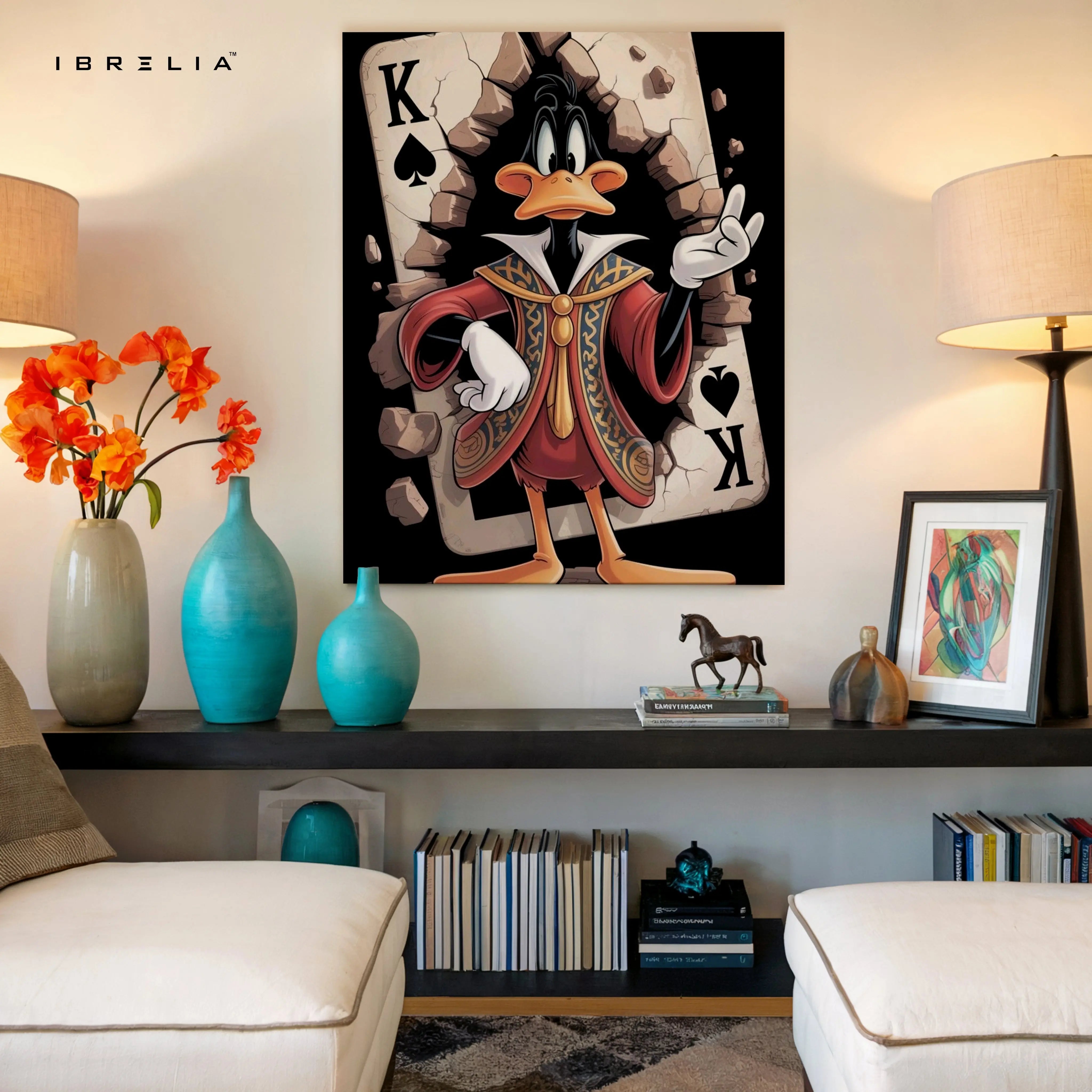 Daffy Duck King of Spades Art – 4K Ultra Wrap Frame Wall Art in Pakistan | IBRELIA™ IBRELIA