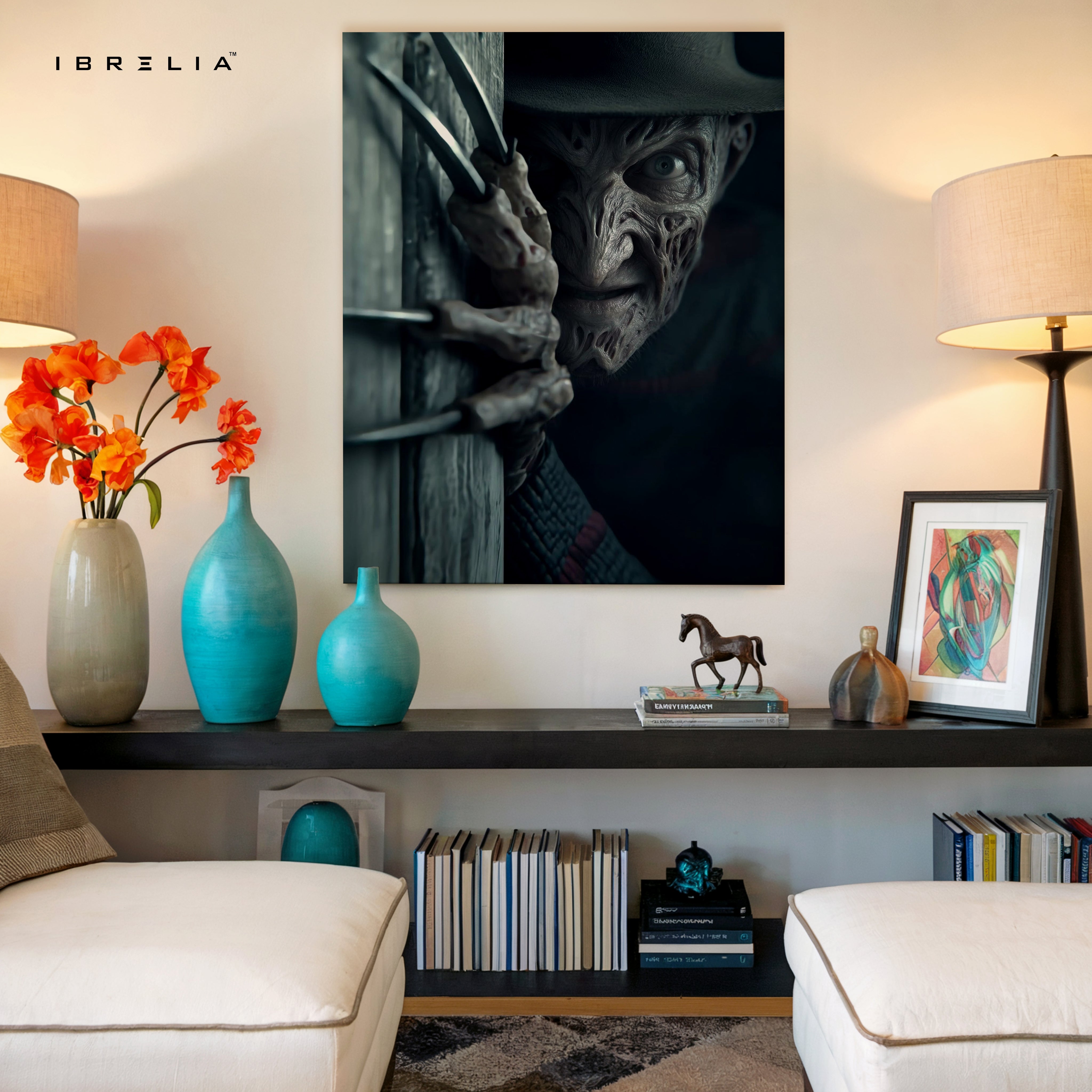 Shadow Claw Watcher – Dark Cinematic Horror Art | 4K Ultra Wrap Frame Wall Art in Pakistan | IBRELIA™