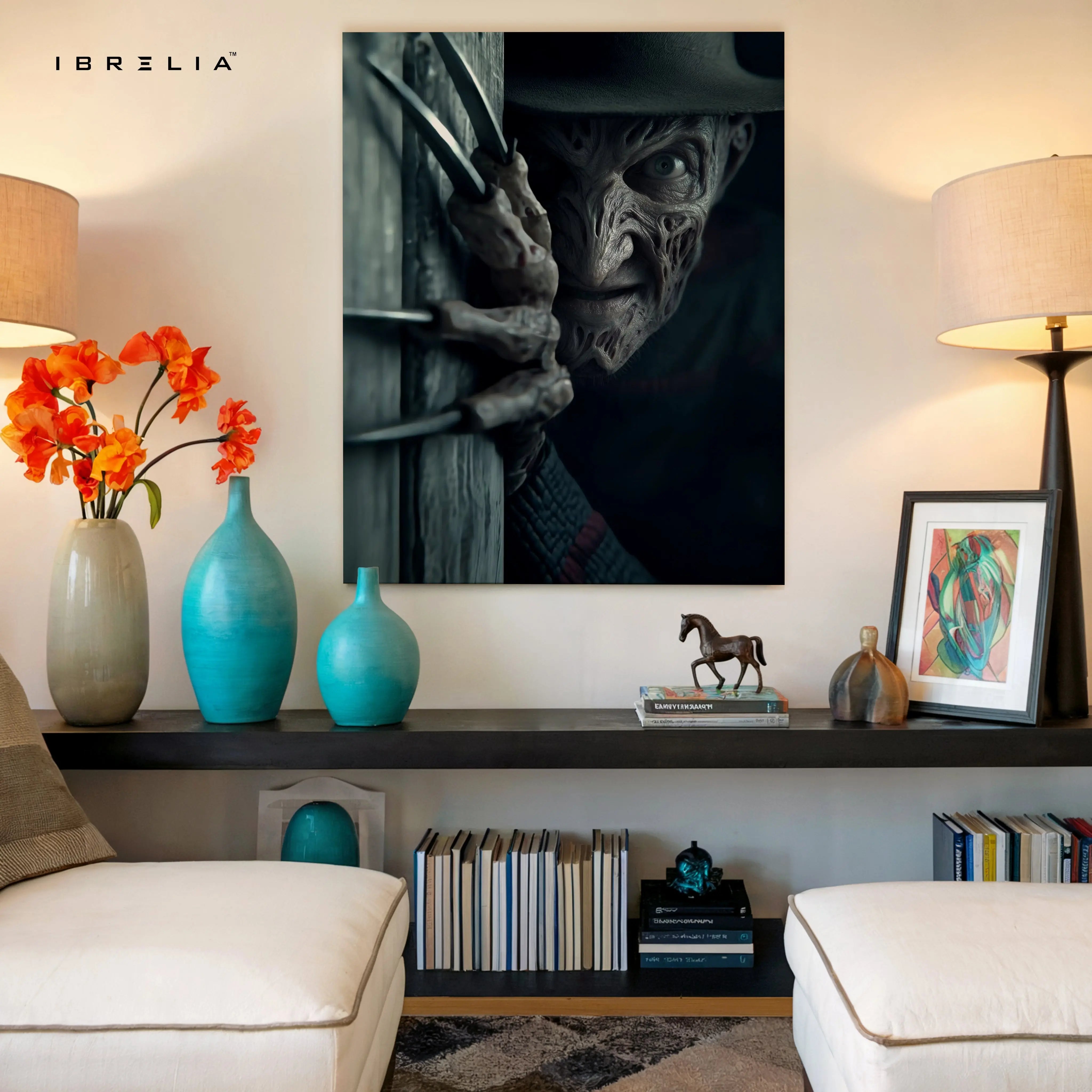 Shadow Claw Watcher – Dark Cinematic Horror Art | 4K Ultra Wrap Frame Wall Art in Pakistan | IBRELIA™ IBRELIA