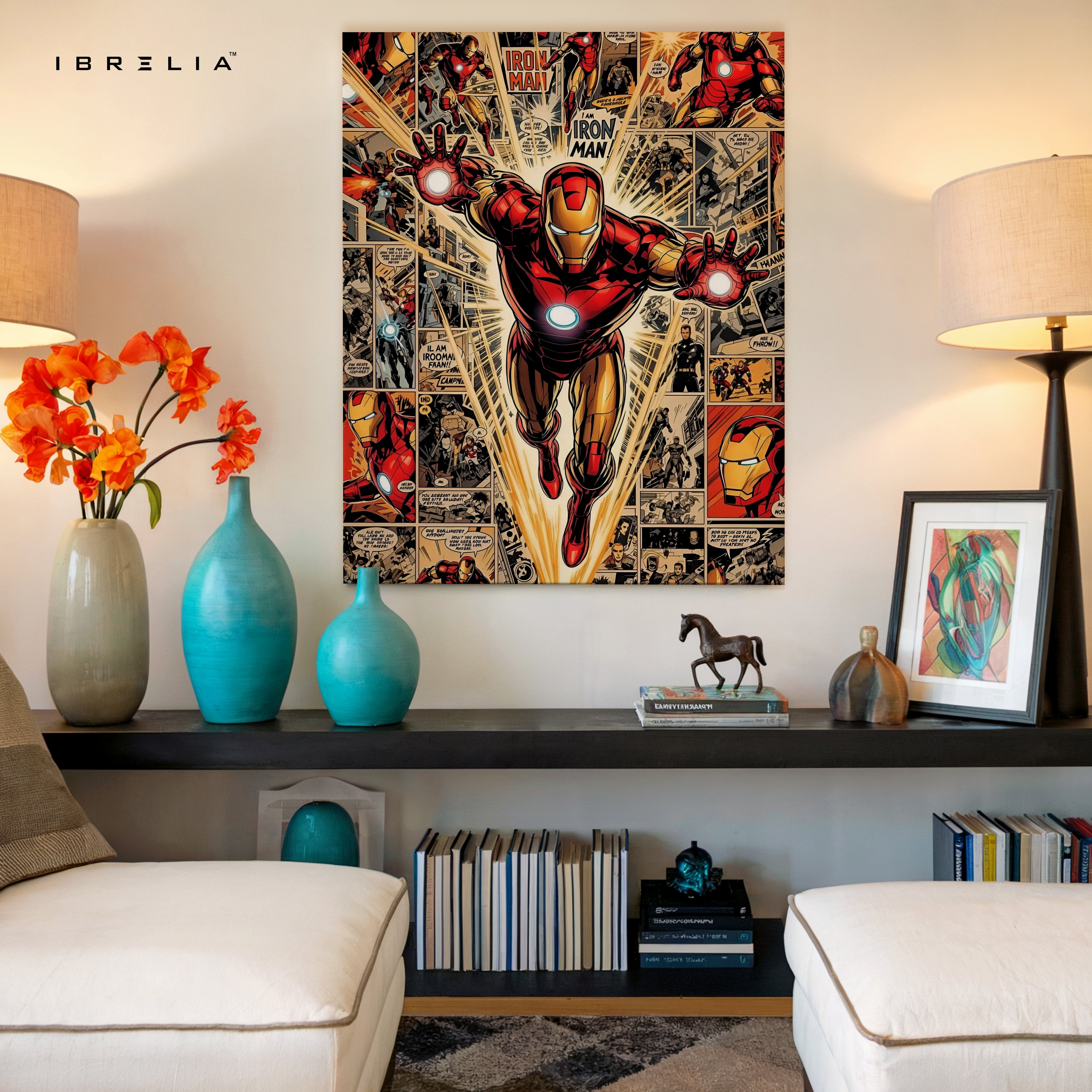 Iron Man Comic Collage Art – 4K Ultra Wrap Frame Wall Art in Pakistan | IBRELIA™