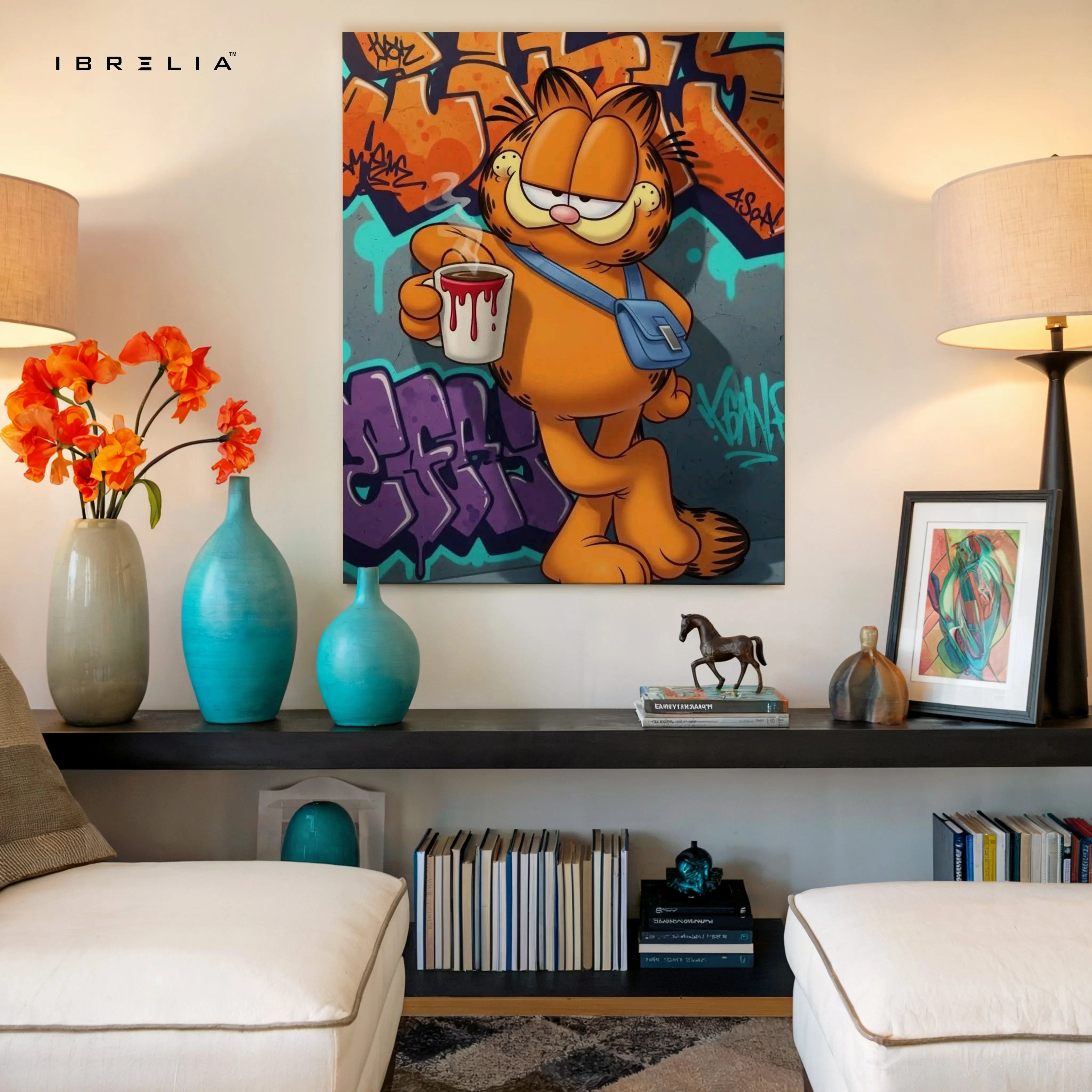 Urban Garfield Graffiti Art – 4K Ultra Wrap Frame Wall Art in Pakistan | IBRELIA™ IBRELIA