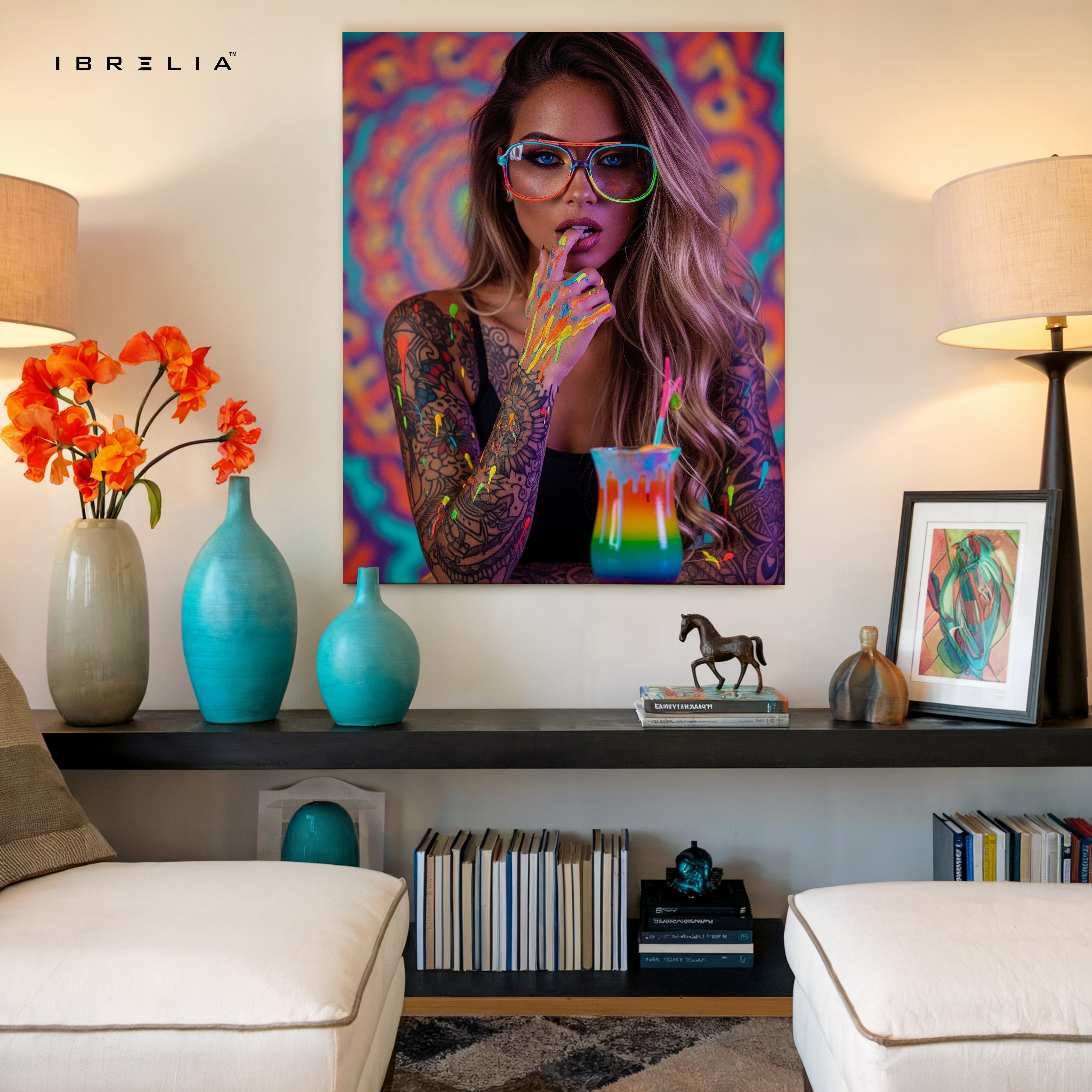 Neon Pop Street Girl Art – 4K Ultra Wrap Frame Wall Art in Pakistan | IBRELIA™