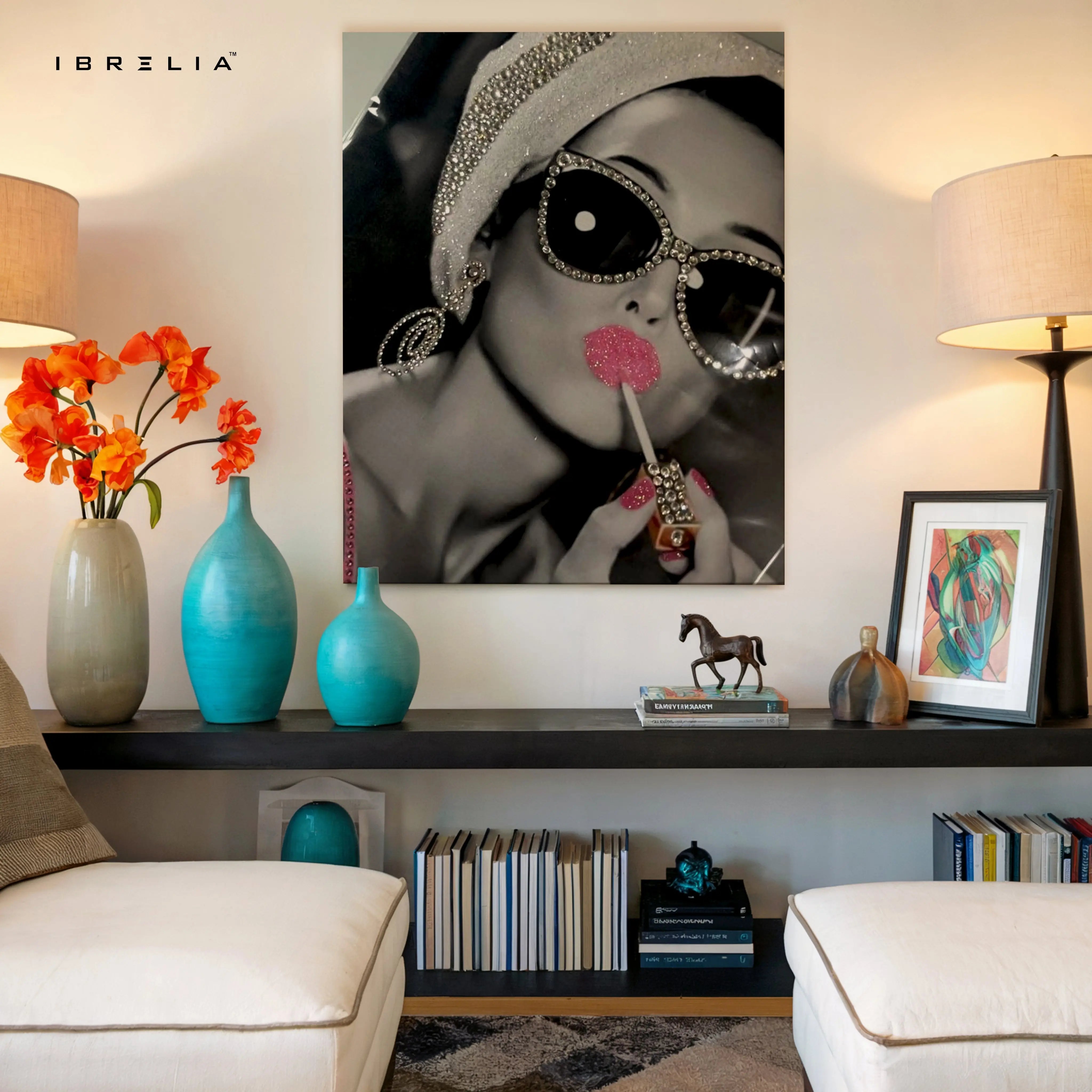 Glam Noir Lipstick Muse Art – 4K Ultra Wrap Frame Wall Art in Pakistan | IBRELIA™ IBRELIA